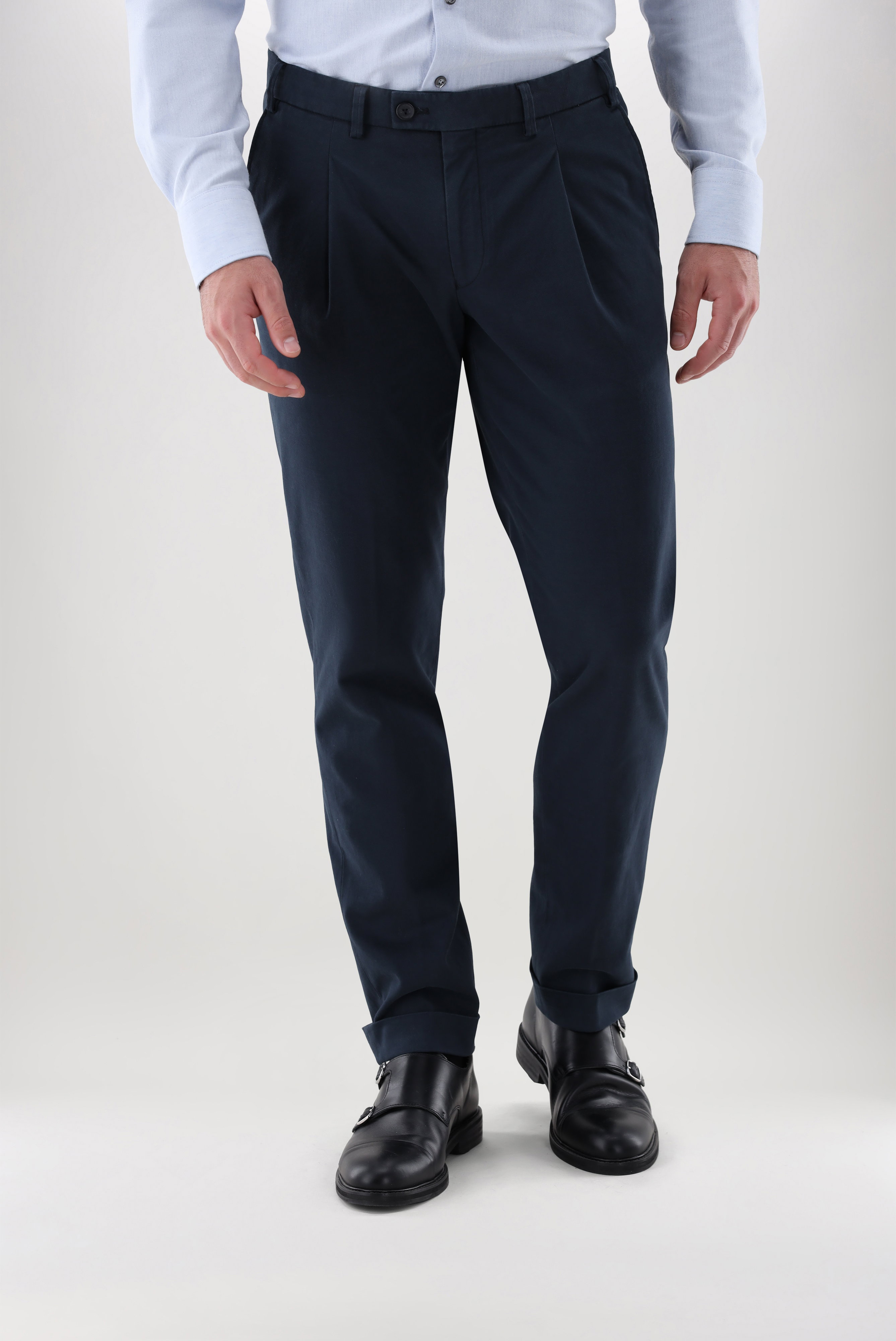 Chino mit Kaschmir und Bundfalten