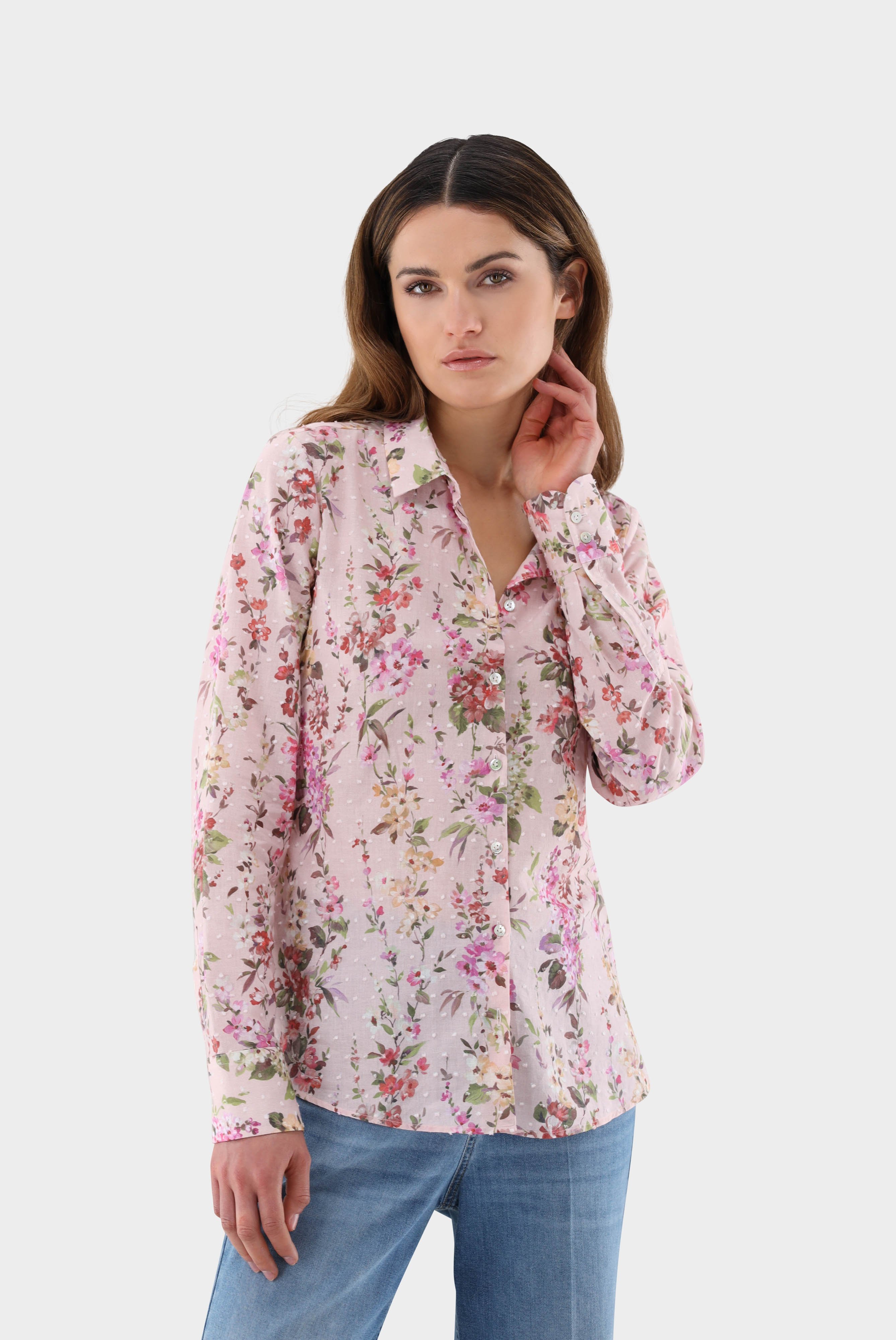 fitted Blouse with floral Print
