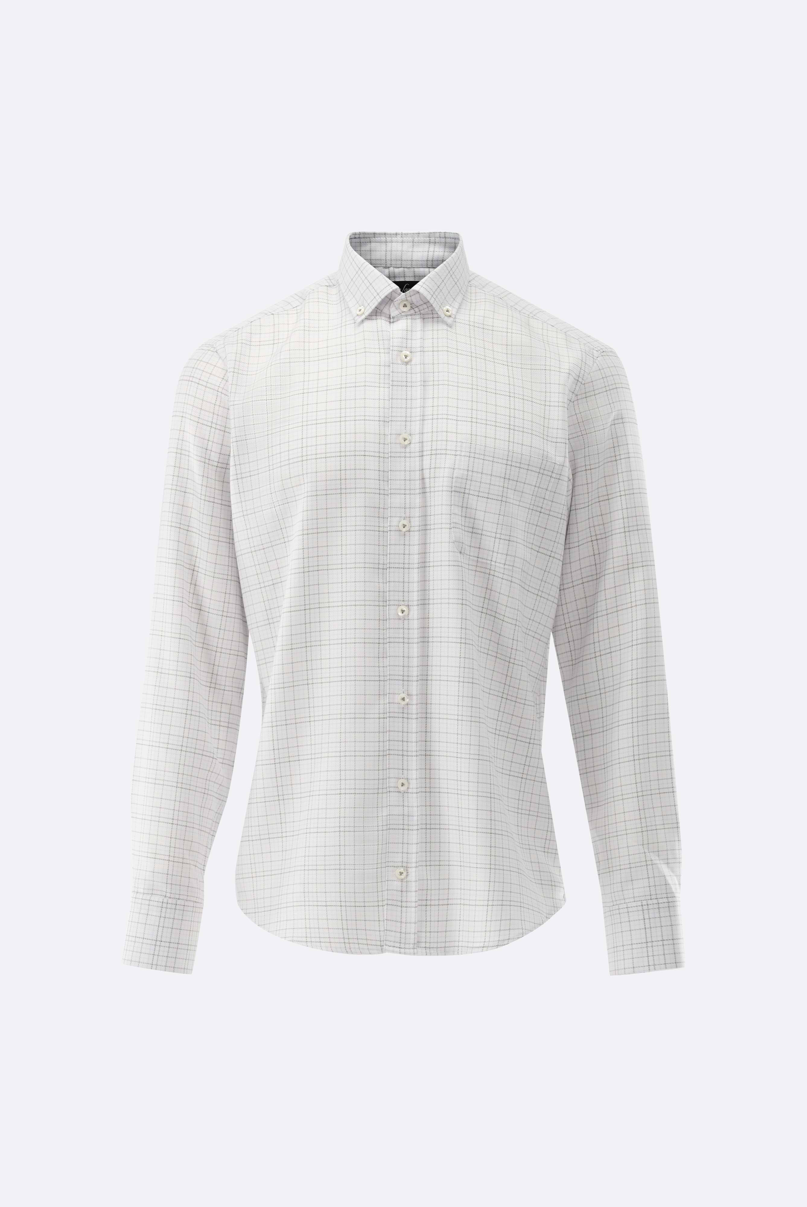 Checked Dobby Shirt with Button-Down Collar