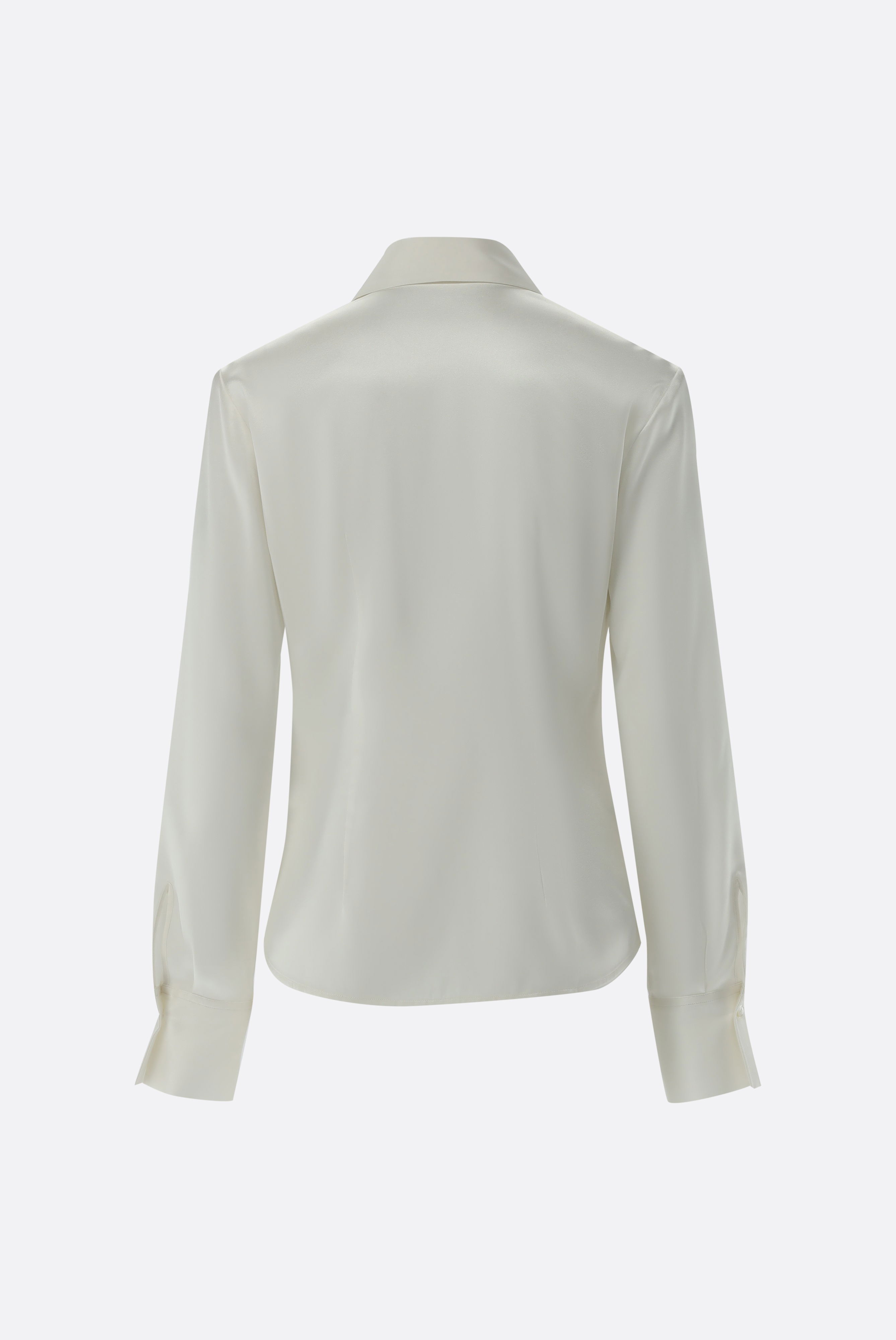 Hemdbluse tailliert aus Seidensatin-Stretch günstig online kaufen