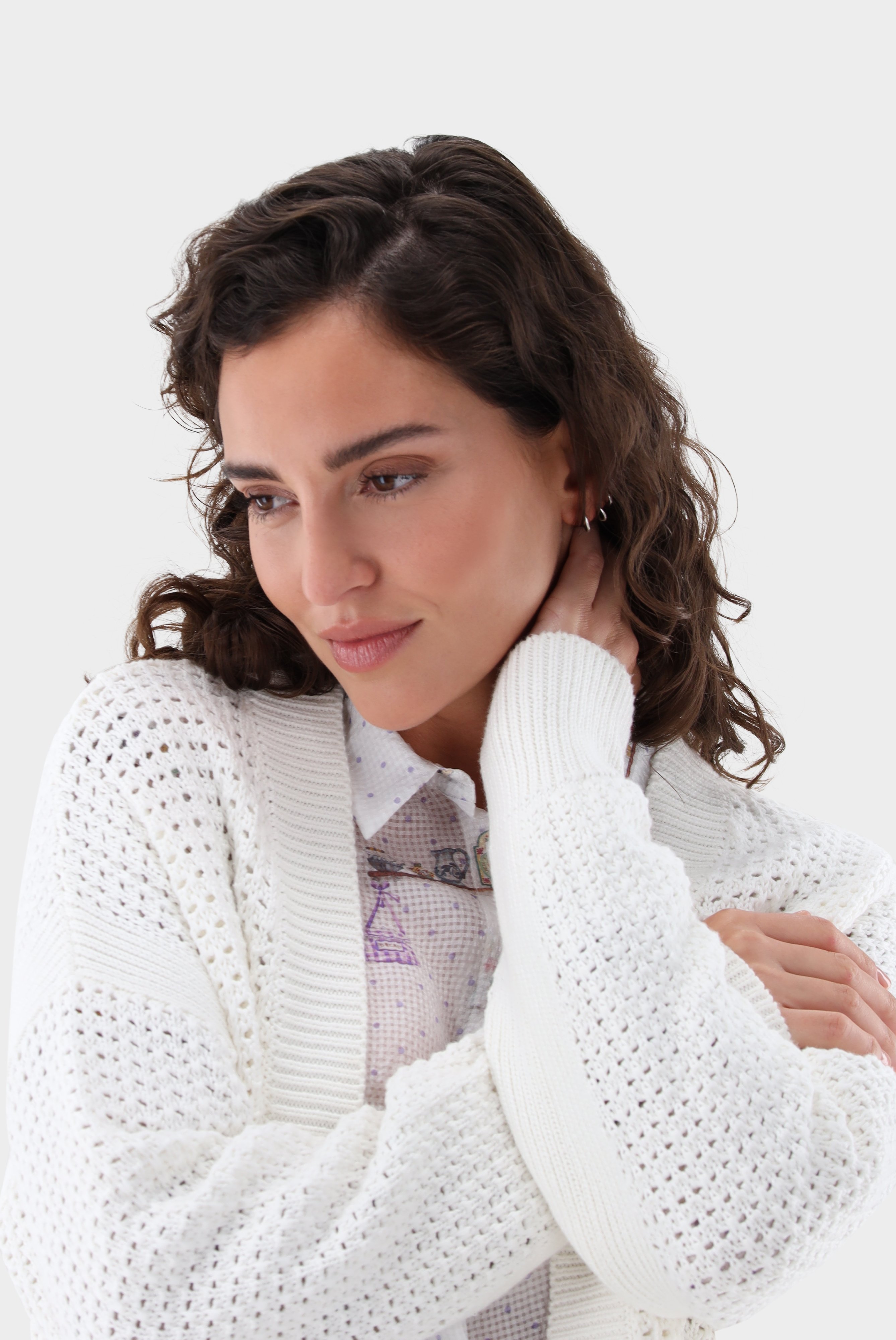 Sweaters & Cardigans+Organic Cotton Cardigan with  Cable Knit+09.9761..S00261.100.S