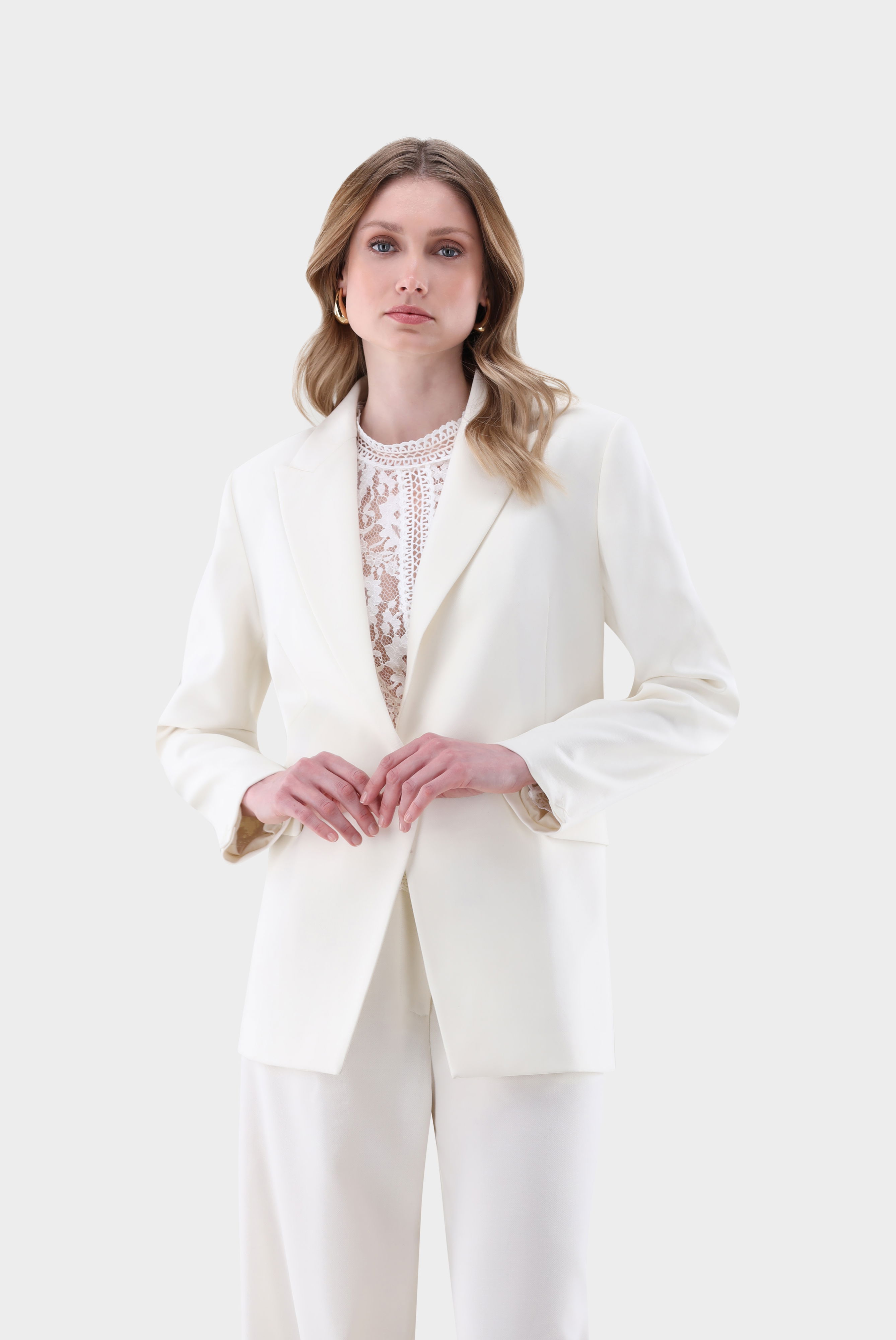 Blazer mit geradem Saum und Pattentaschen