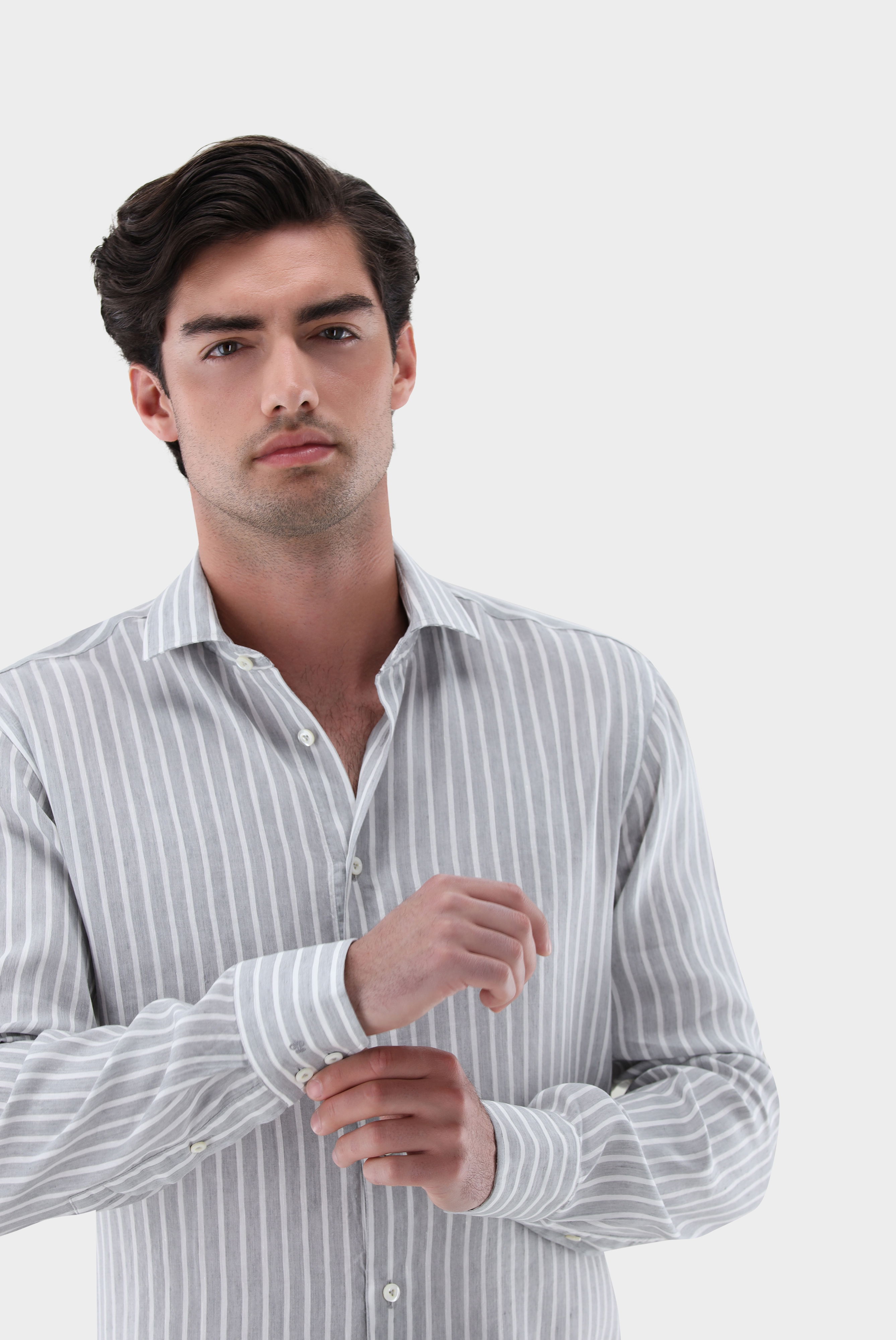 Gestreiftes Hemd aus Tencel und Leinen günstig online kaufen