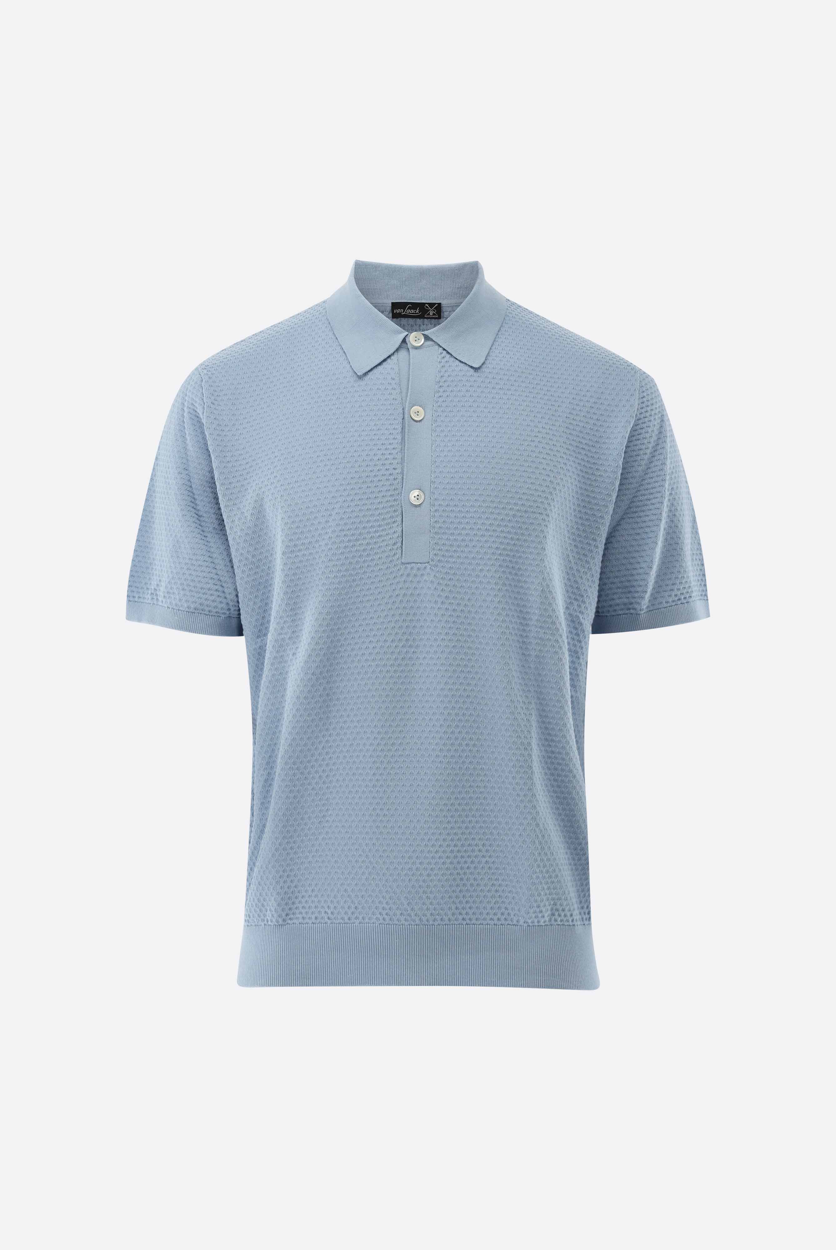 Strick Poloshirt mit Struktur aus Air Cotton