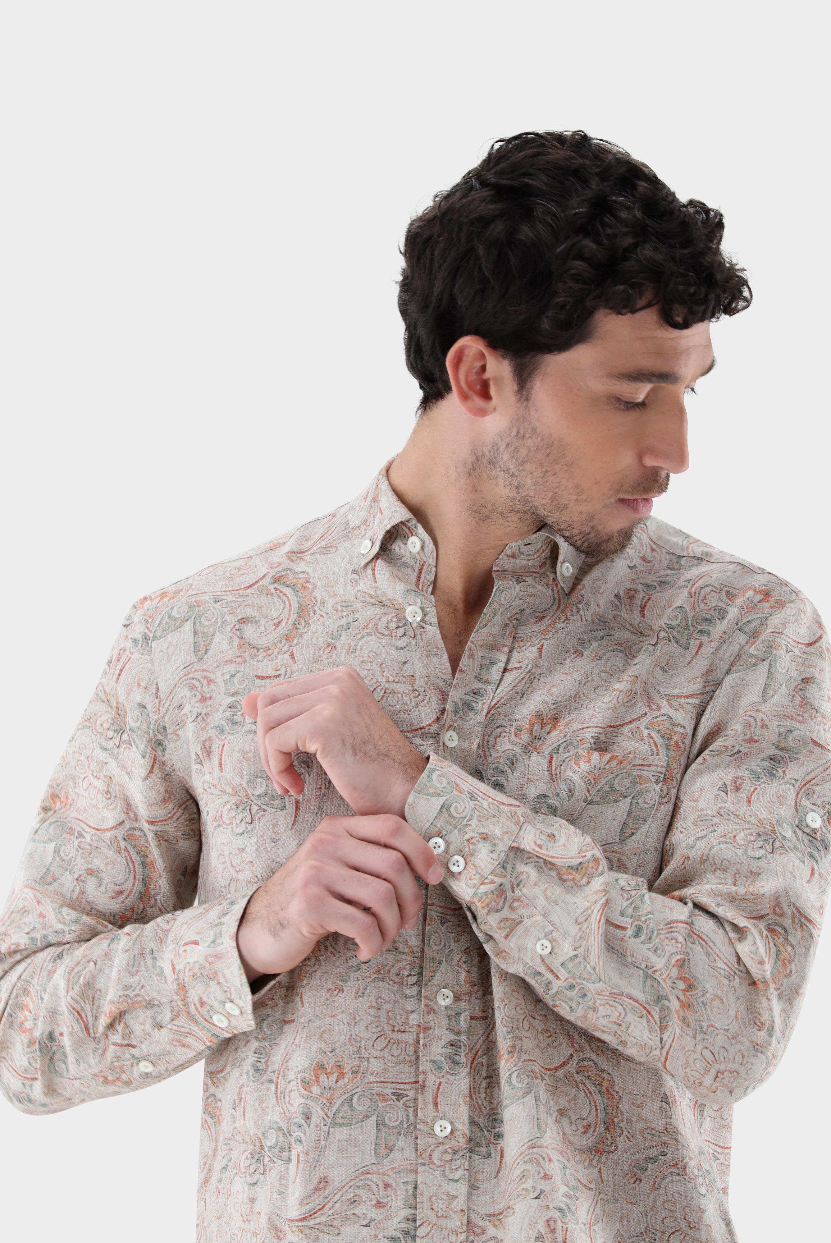 Casual Hemden+Leinenhemd mit Paisley-Druck Tailor Fit+20.2013.C4.172036.113.40