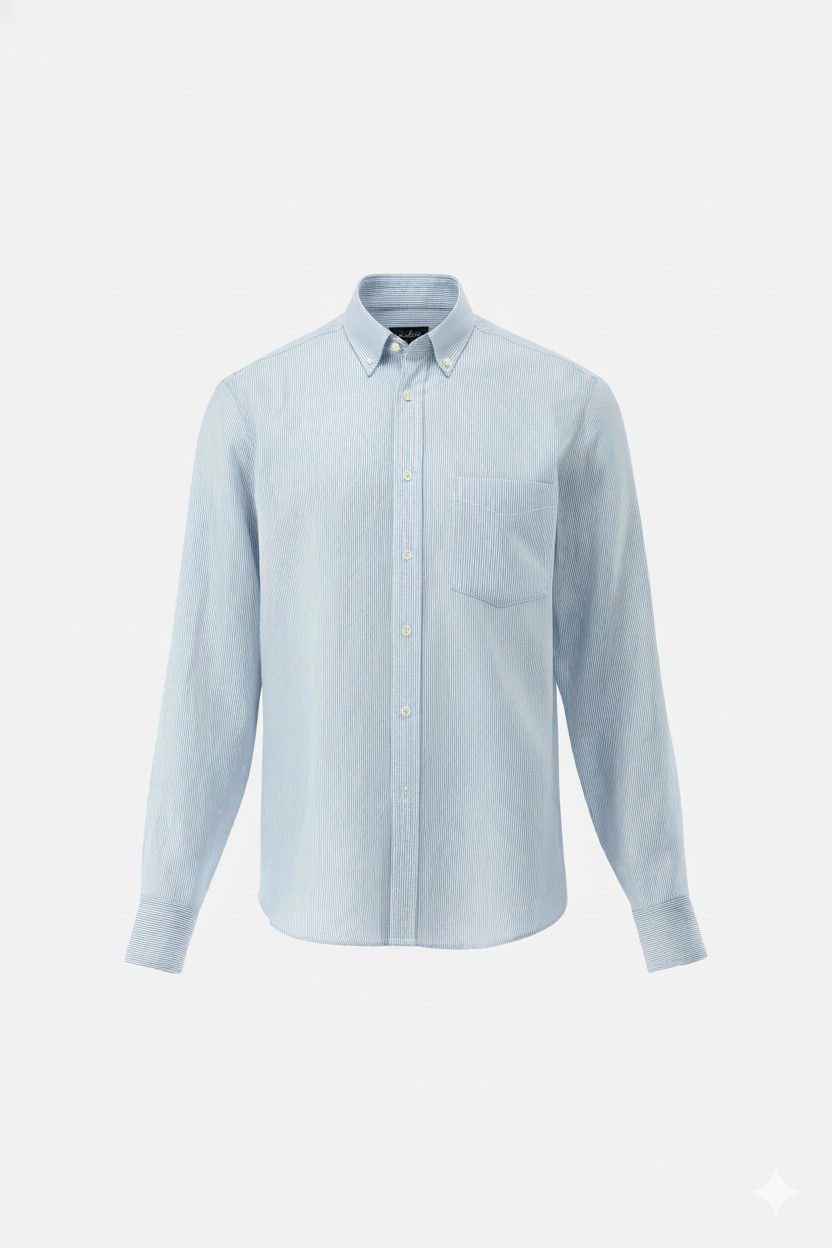 Leinenhemd mit Streifendruck