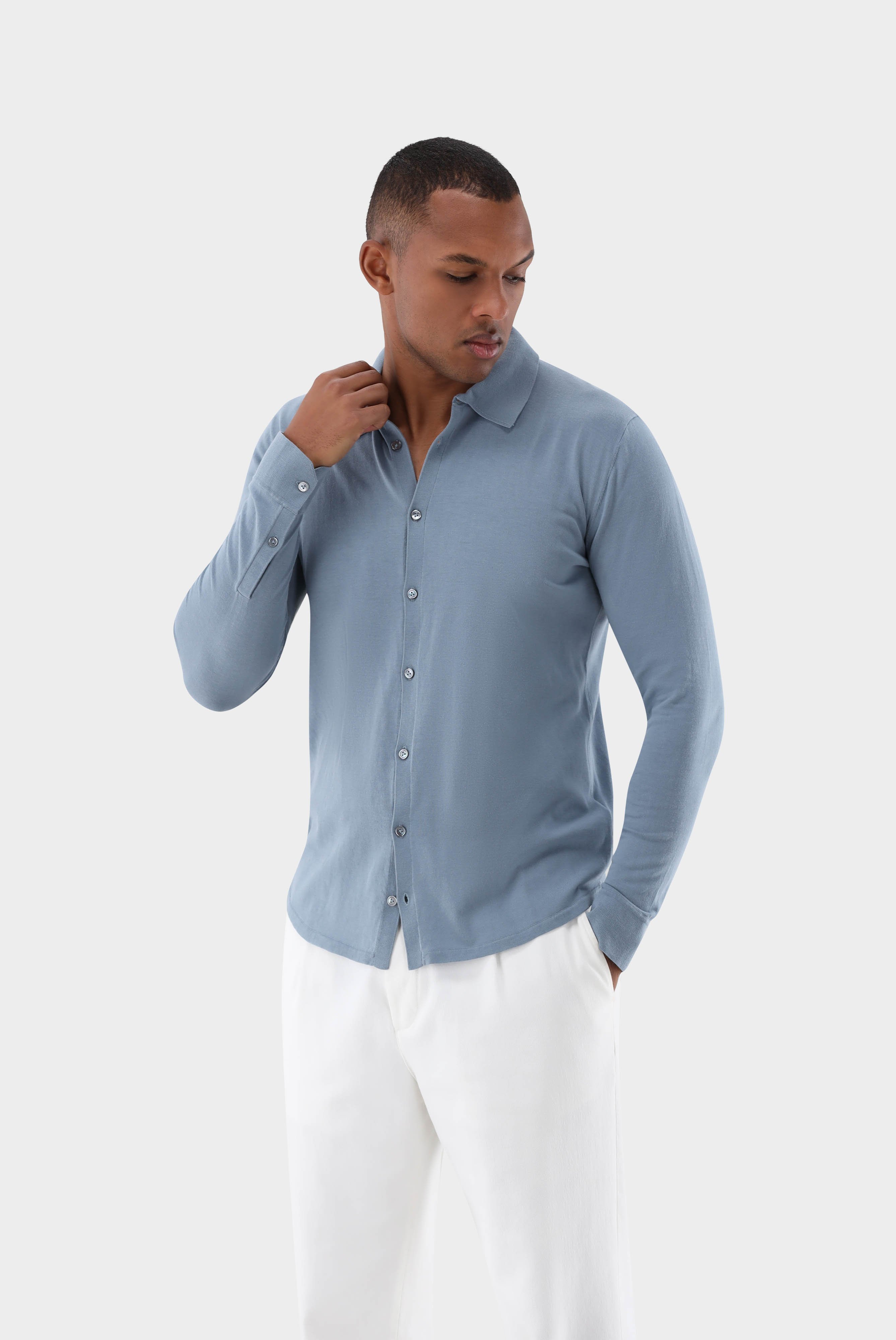 Bügelleichte Hemden+Strick Hemd aus Air Cotton+82.8611..S00174.730.S