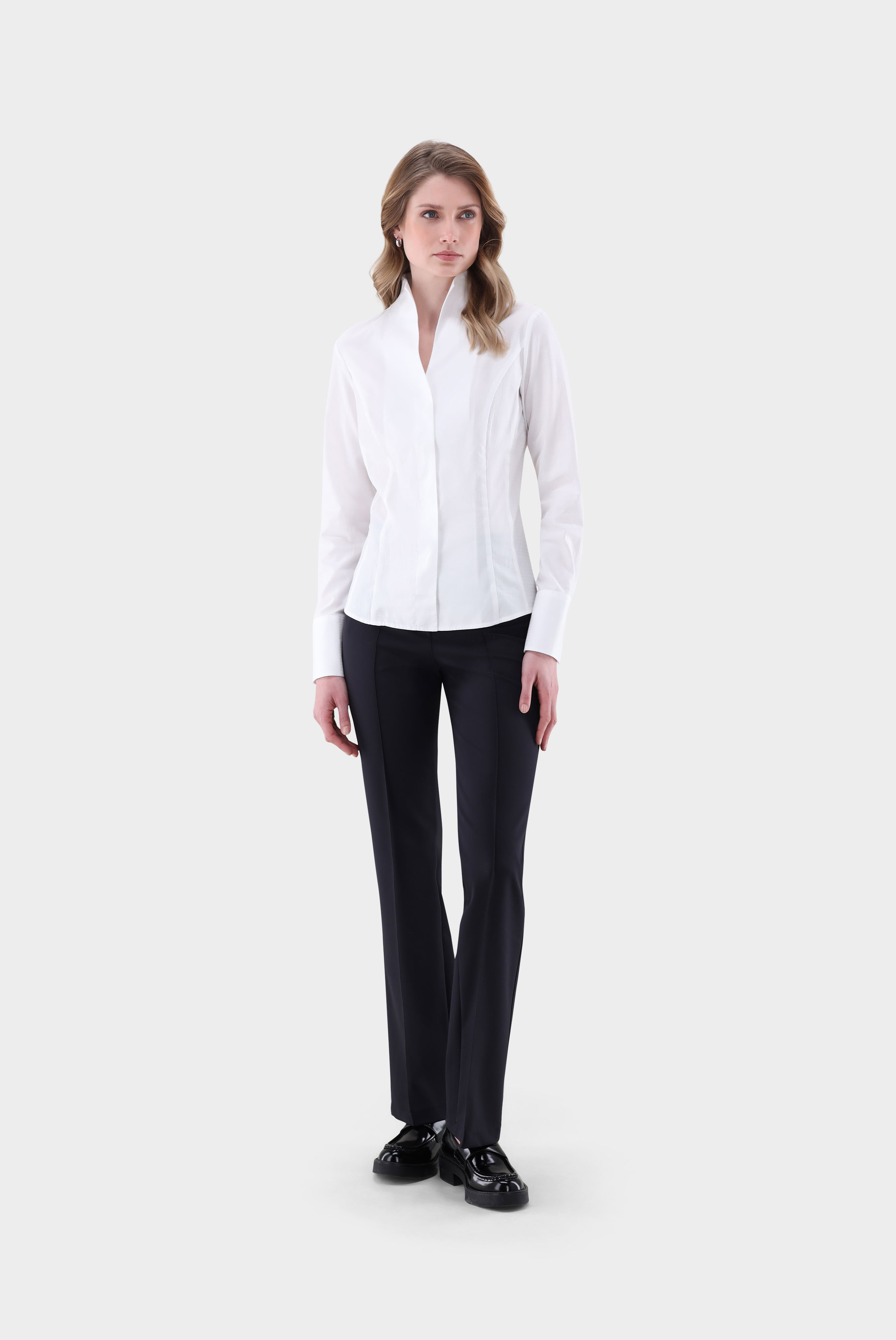 Kelchkragenbluse aus Jacquard günstig online kaufen