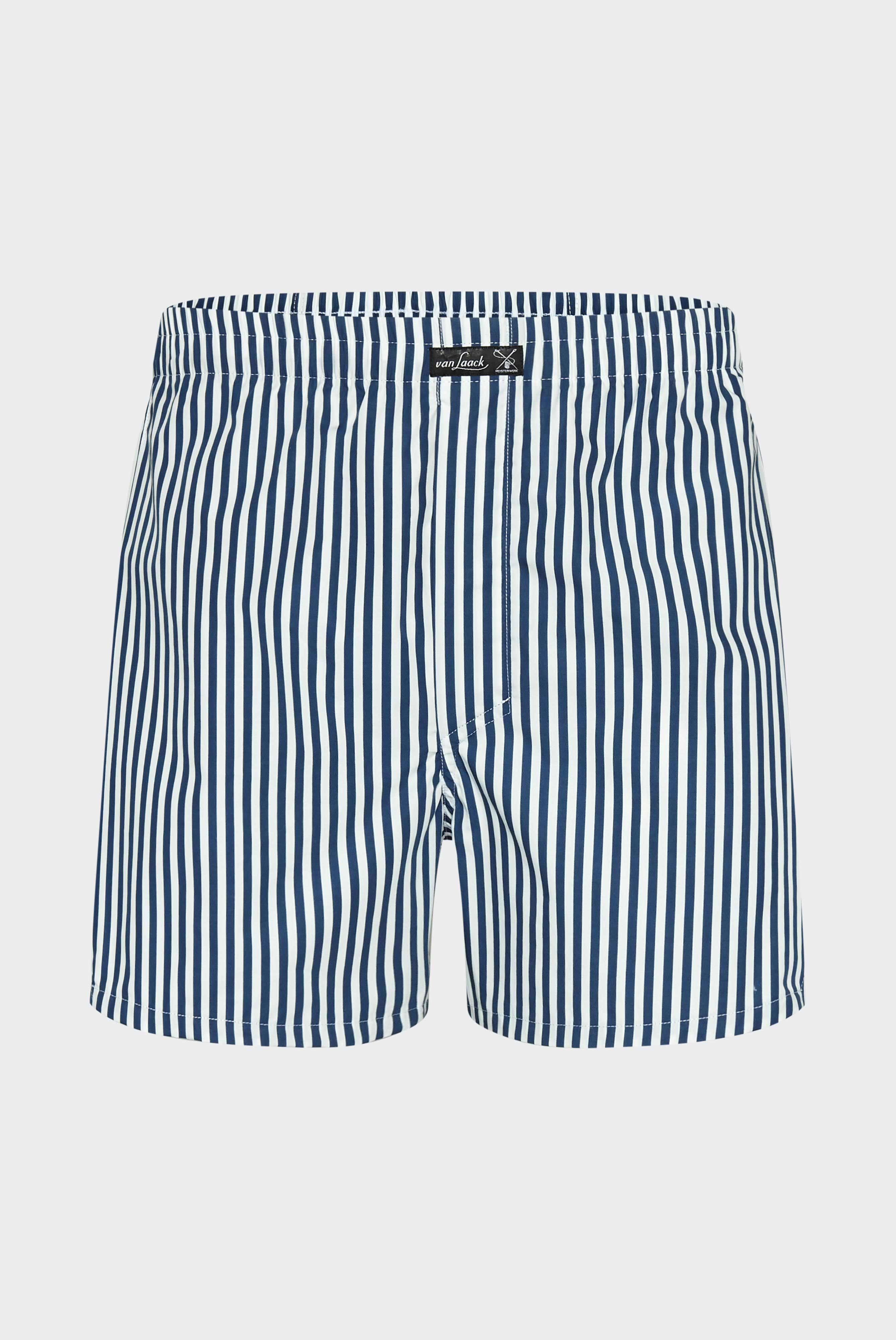 Striped Printed Poplin Boxer Shorts blue