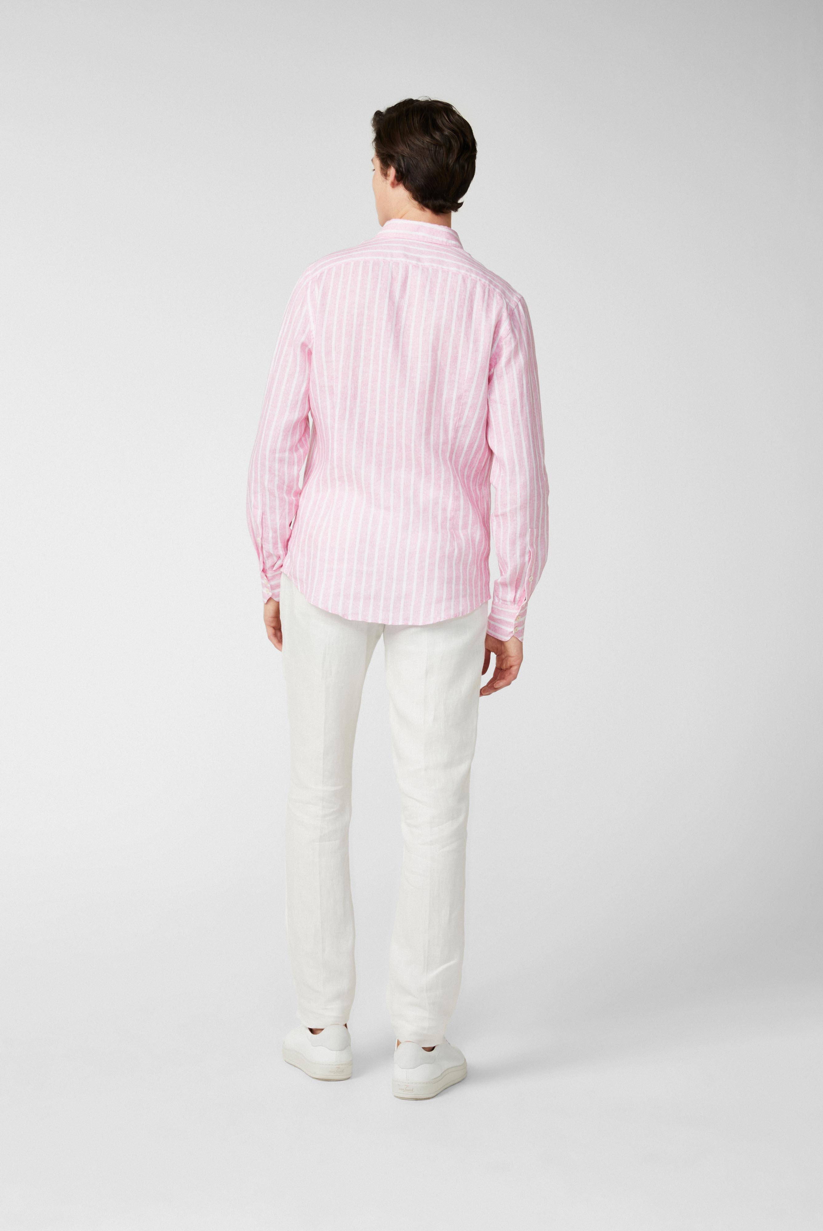 Casual Hemden+Button-Down-Hemd aus Leinen mit Streifendruck+20.2013.MB.170238.530.39