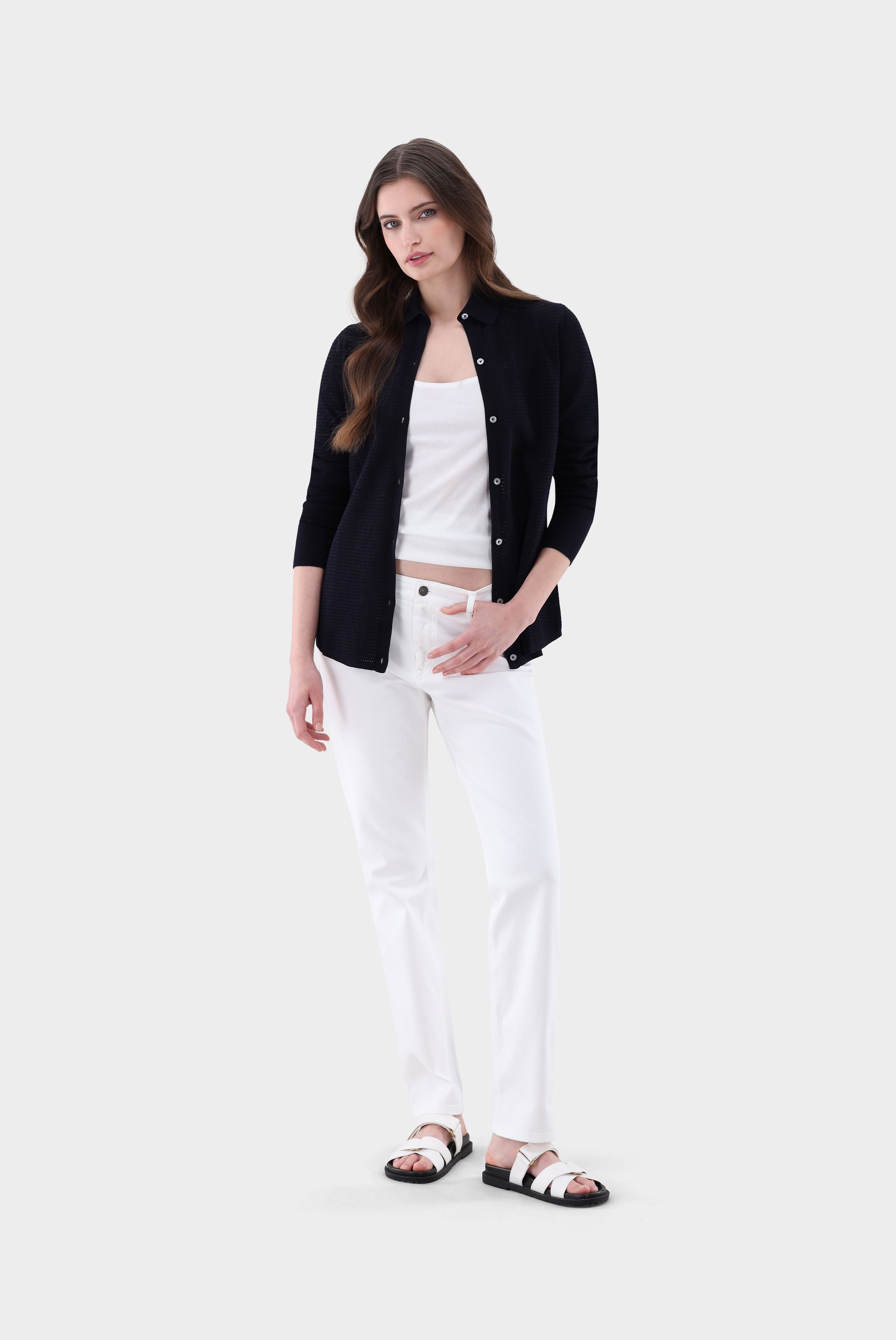 Bluse mit Retro Struktur aus Air Cotton günstig online kaufen