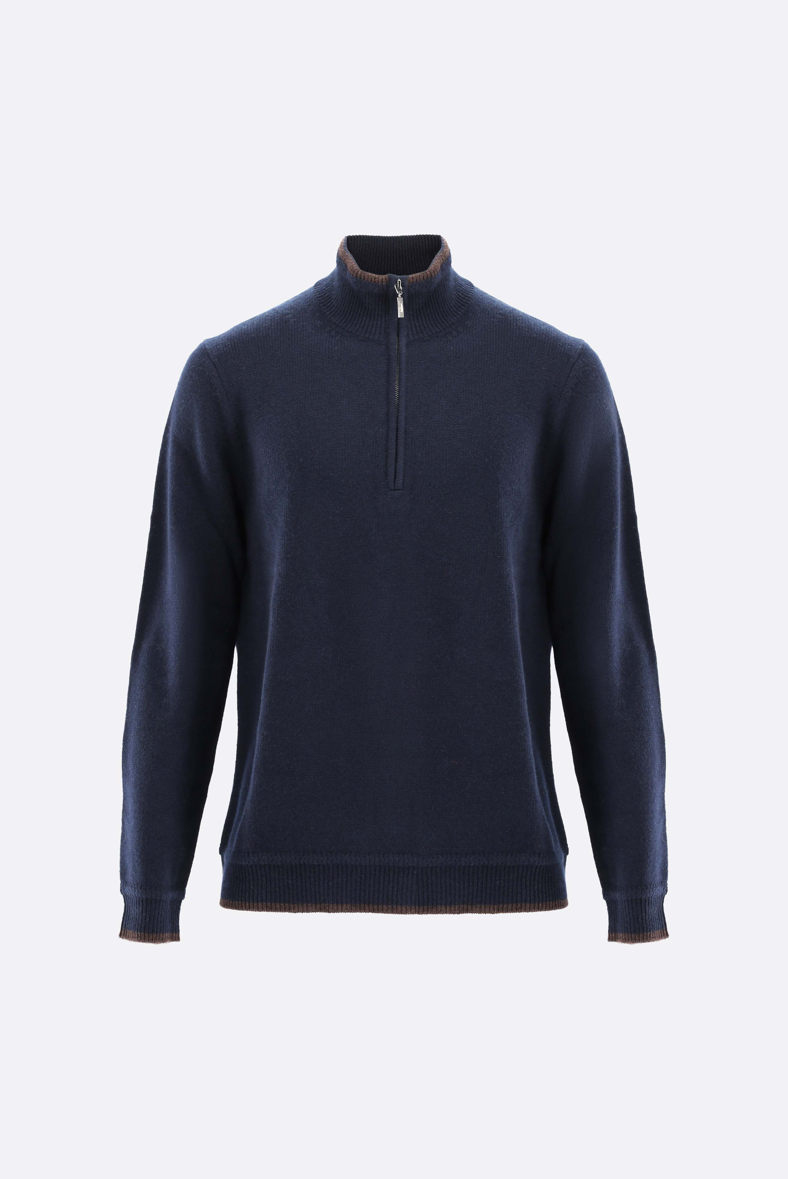 Half-Zip Sweater in cashmere with details