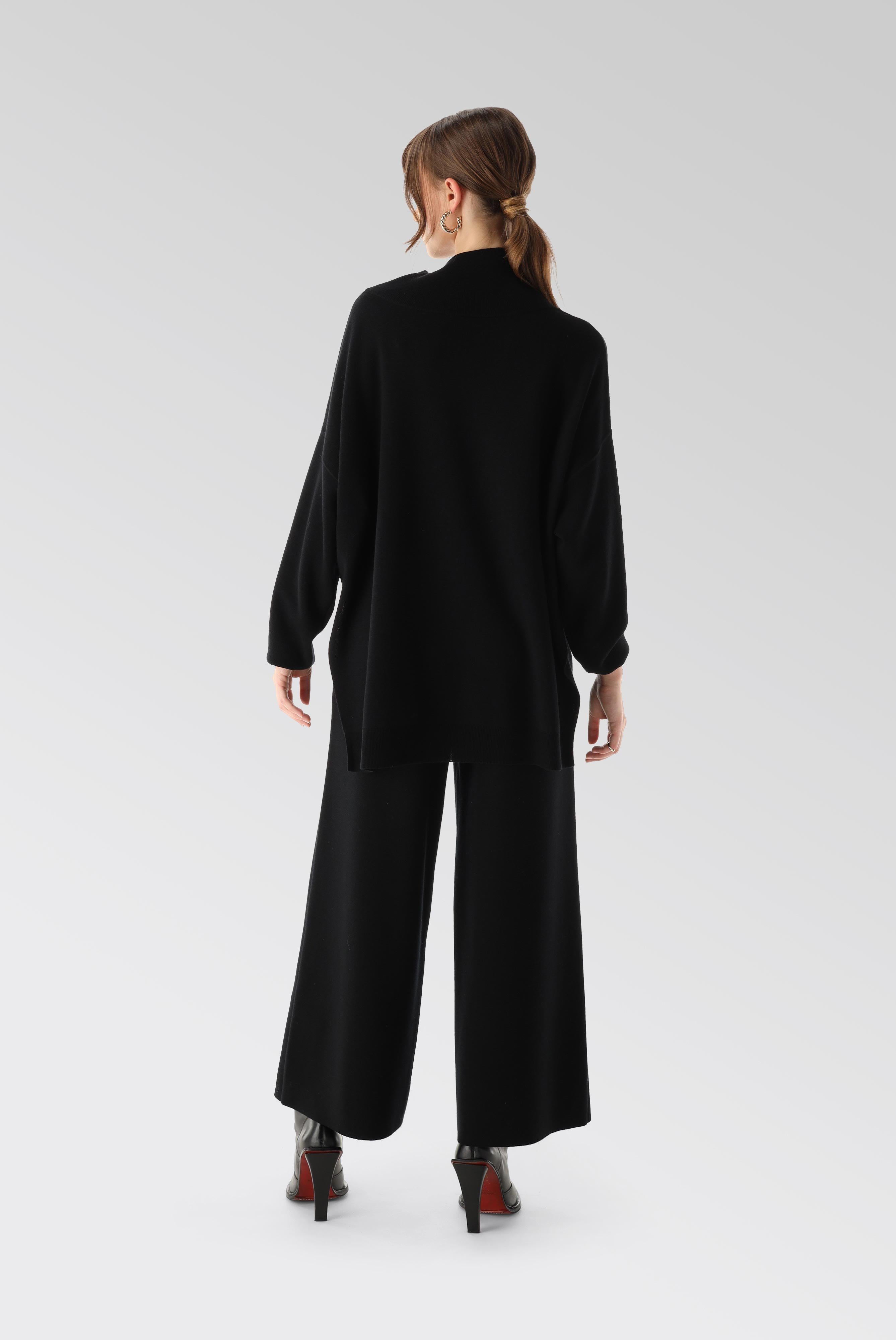 Jeans & Trousers+Wide Leg Knit Trousers+09.9946..S00222.099.S