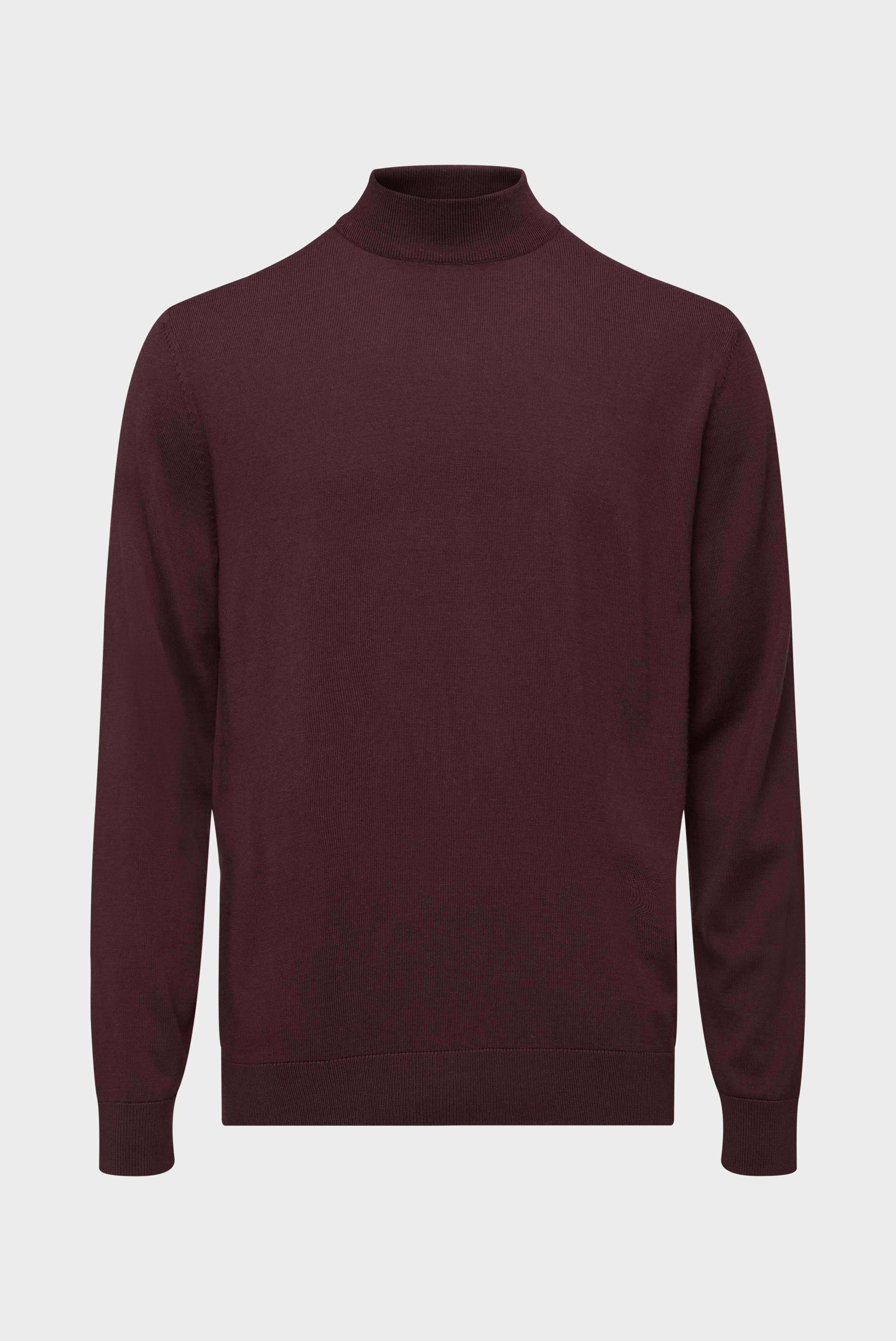 Stehkragenpullover aus Merzerisierter Merinowolle