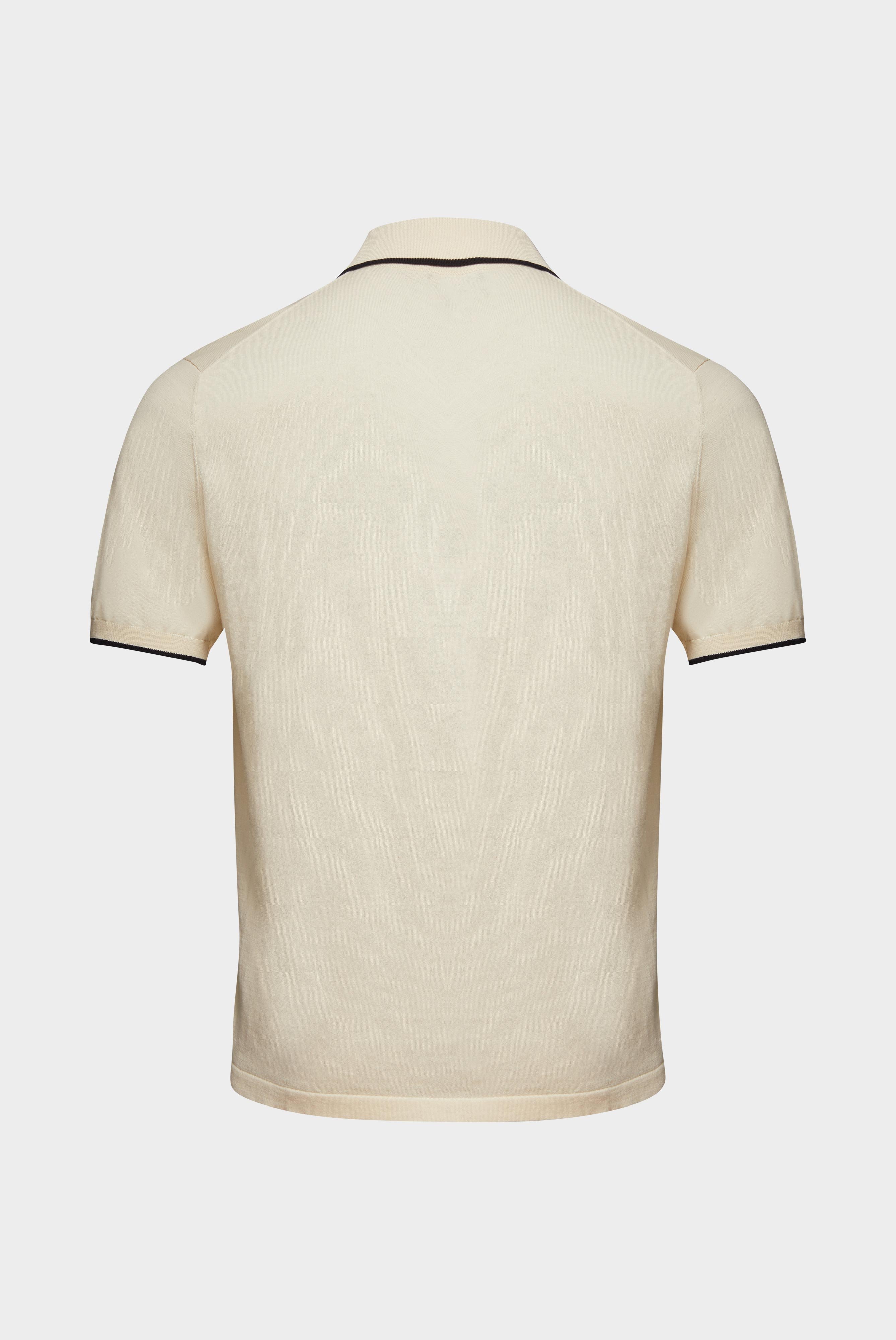 Poloshirts+Gestricktes Zip Polo Shirt aus Air Cotton+82.8647.S7.S00174.120.M