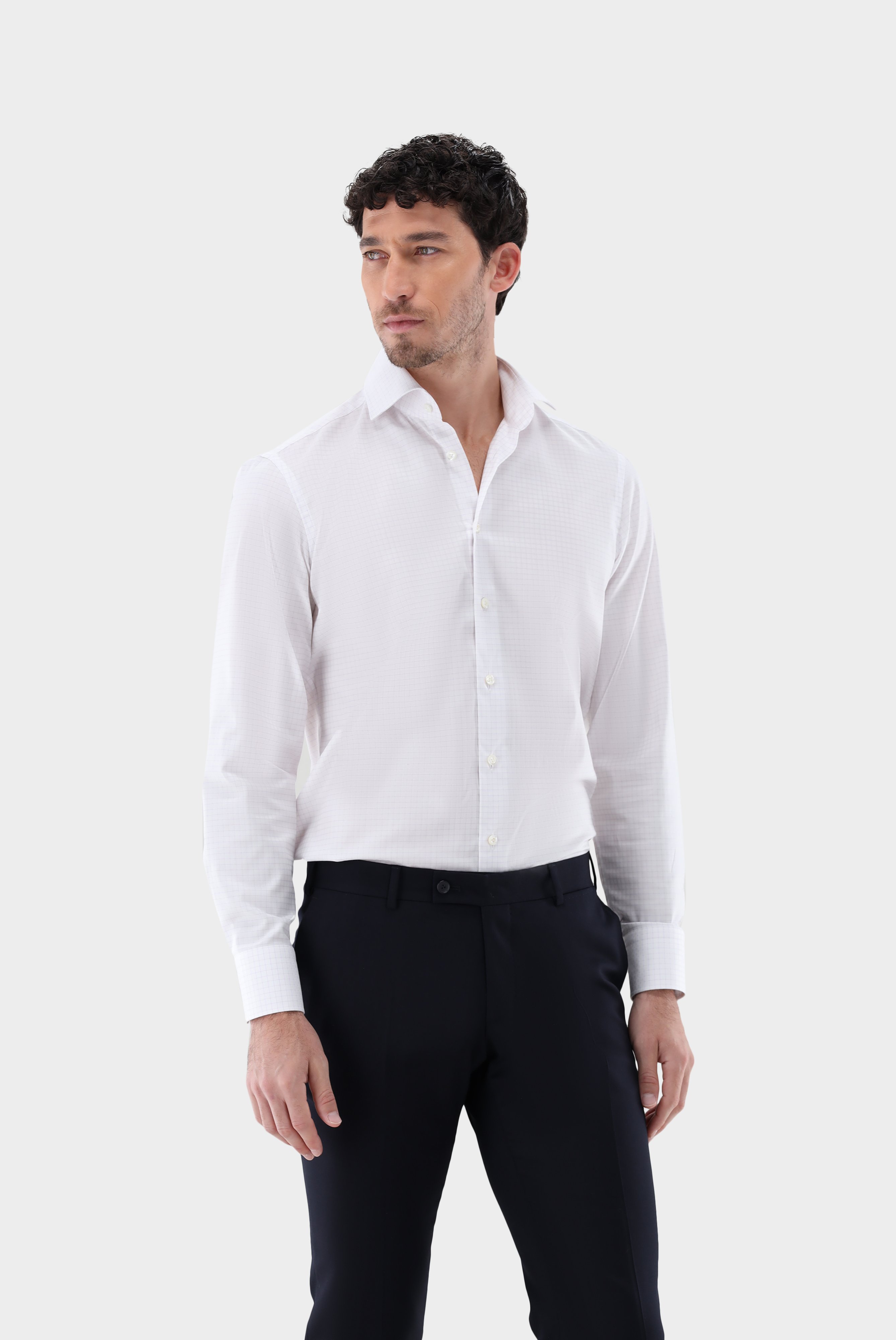 Pinchecked Fine Twill Wrinkle Free Shirt Tailor Fit