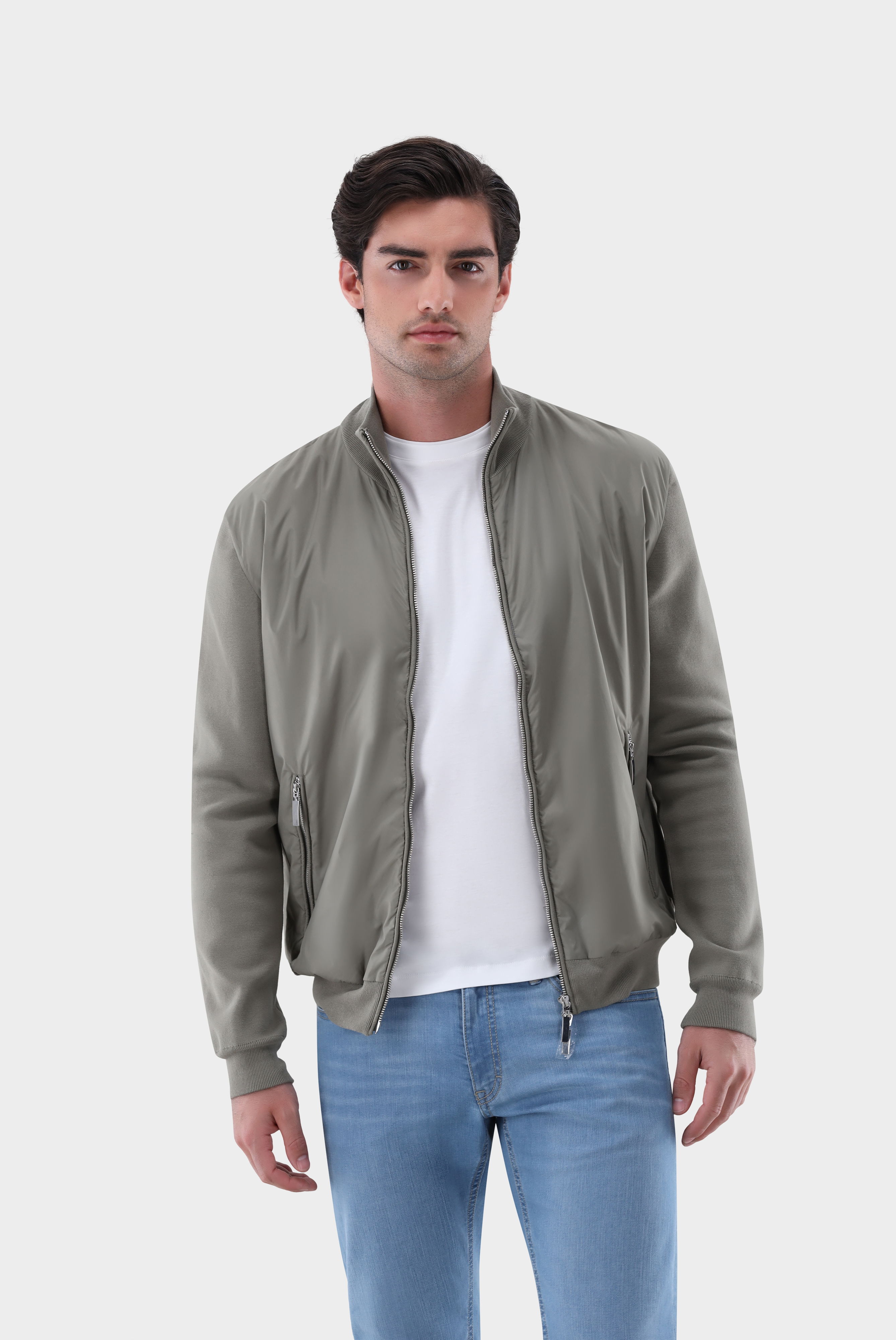 Hybrid-Strickjacke mit Baumwolle