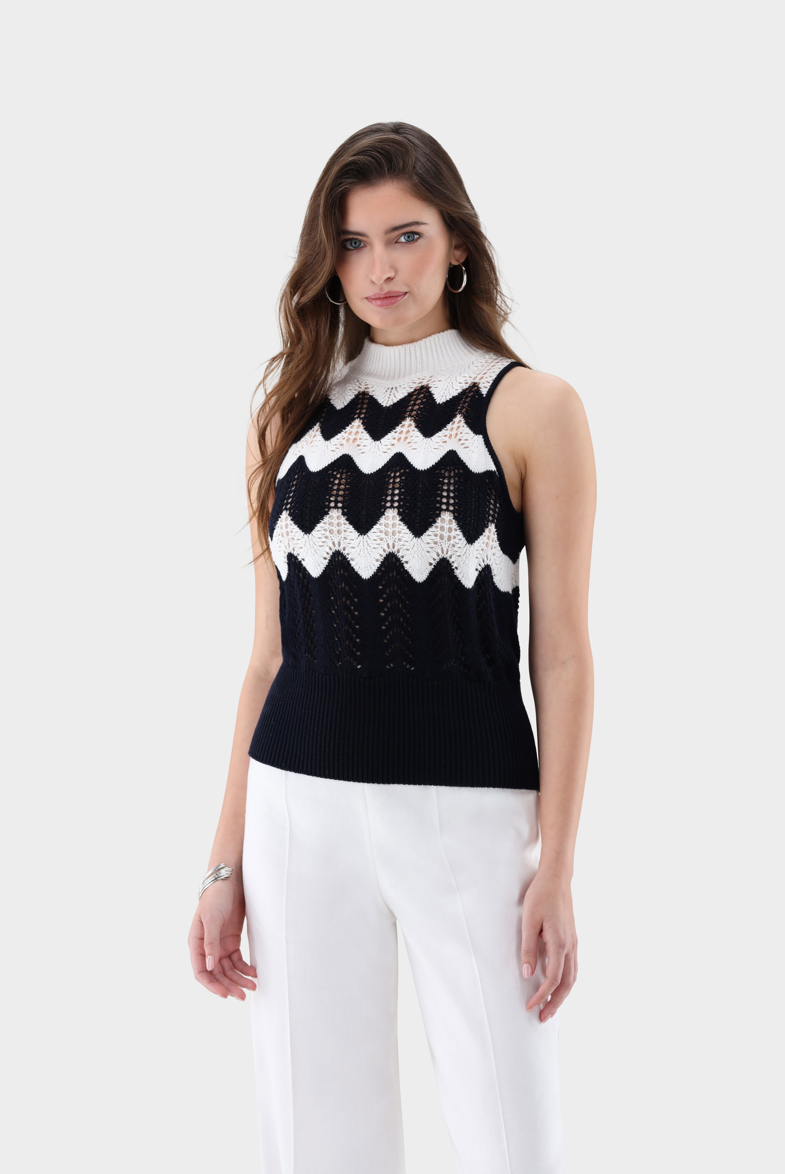 Strick-Top aus Ajoure-Strick