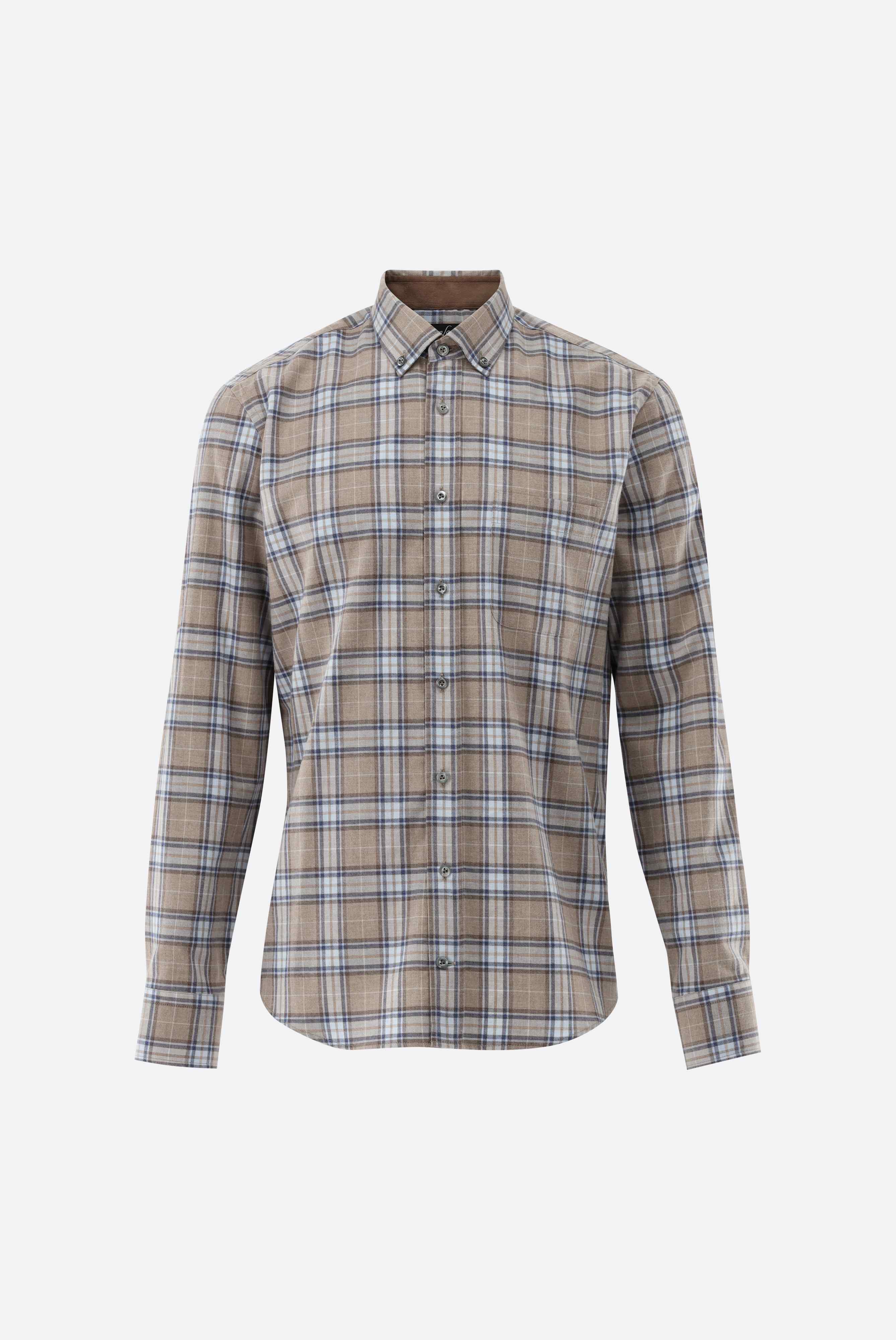 Kariertes Flanellhemd mit Button-Down-Kragen