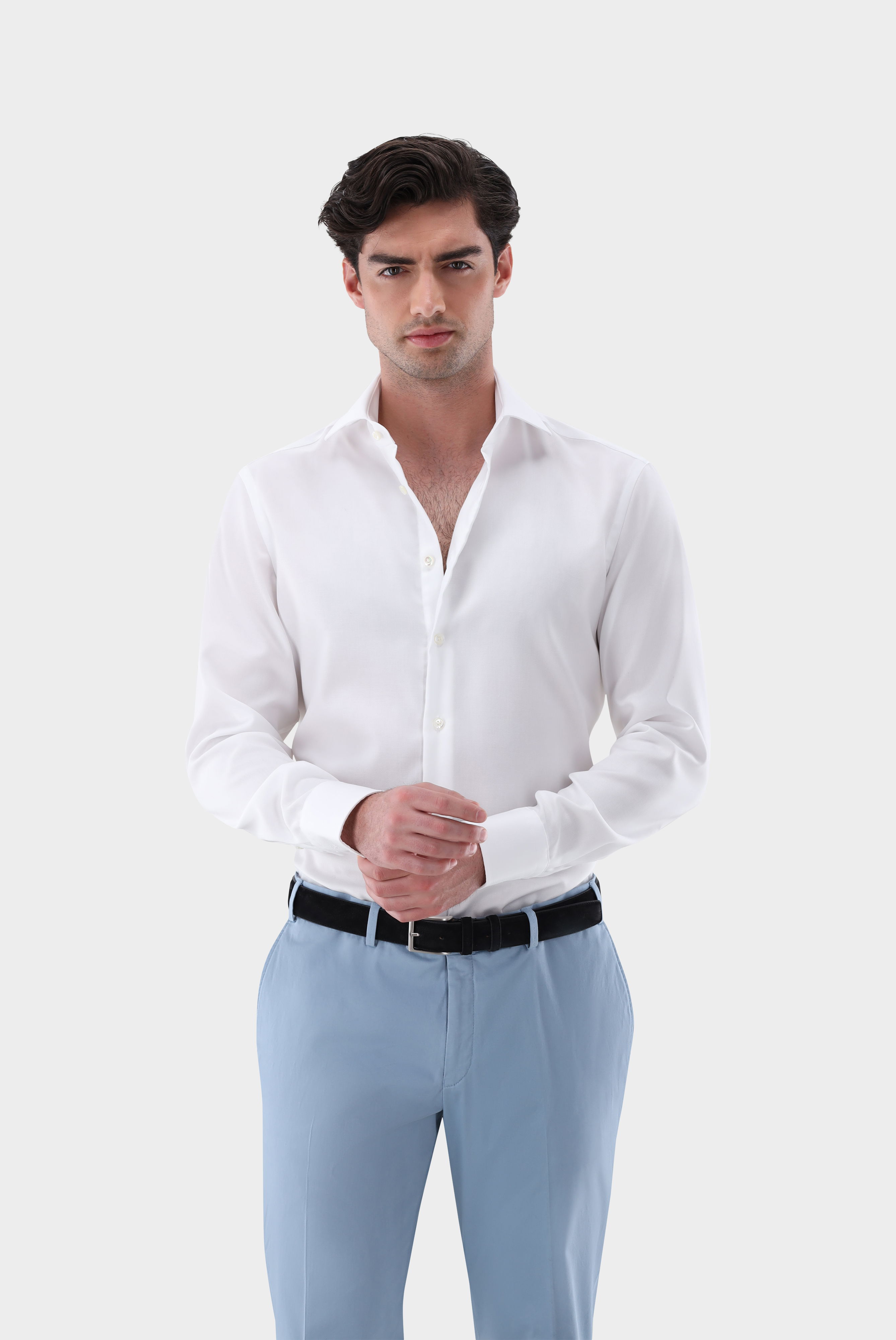 Bügelfreies Businesshemd aus Natté-Gewebe Tailor Fit