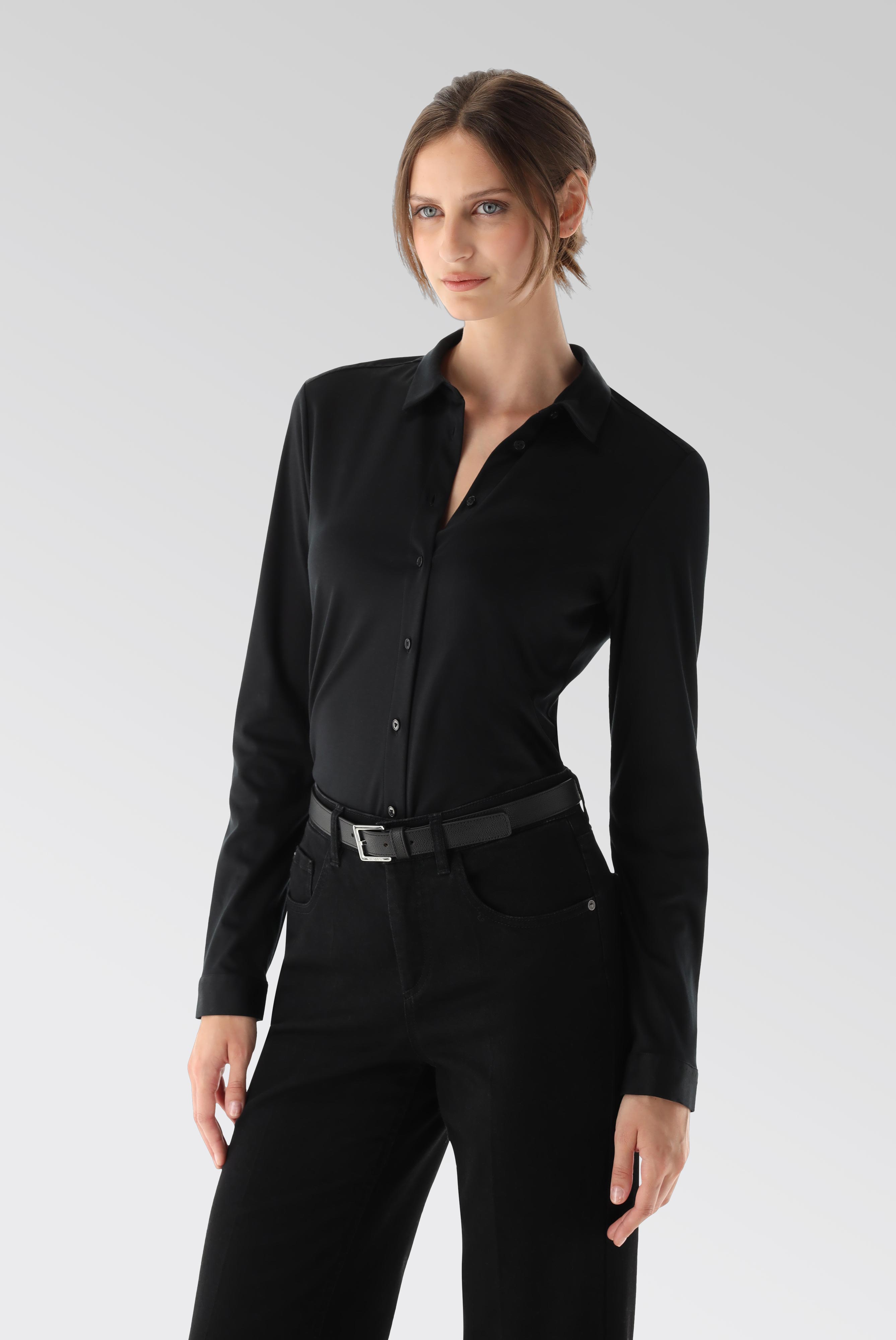 Hemdbluse aus Jersey tailliert