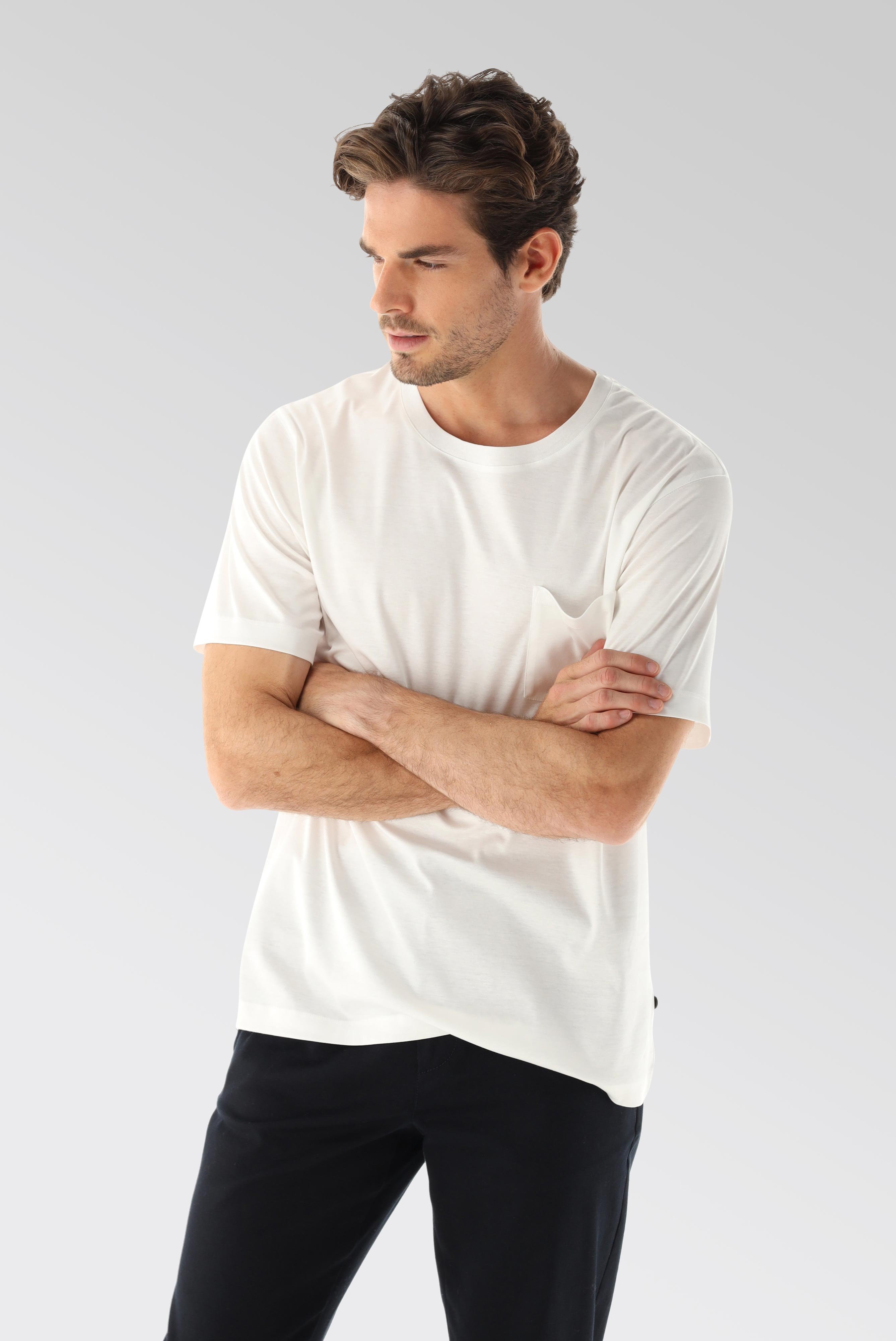 T-Shirts+Oversize Jersey T-Shirt with a Chest Pocket+20.1776.GZ.180031.000.S