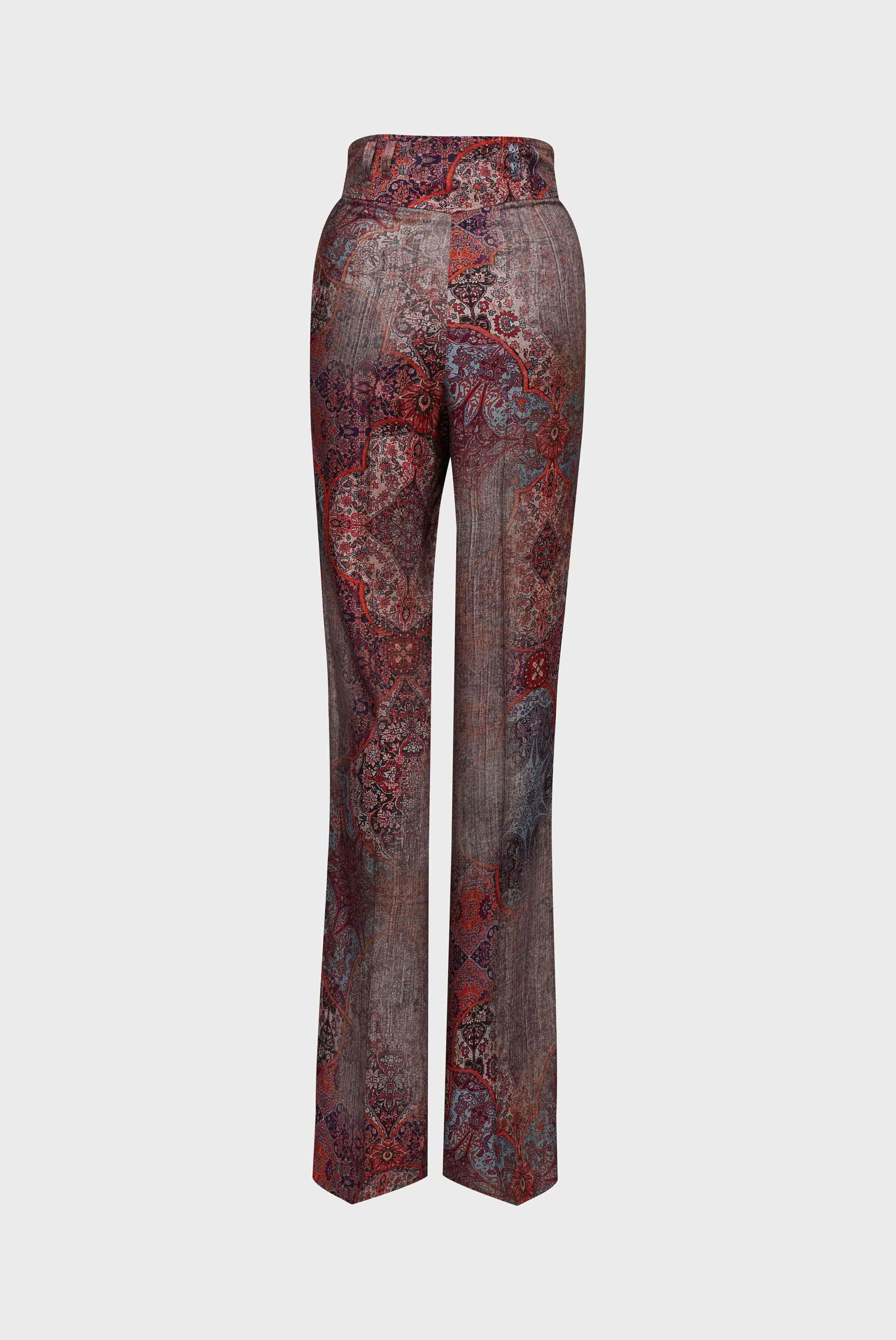 Jeans & Trousers+Trousers with Pleats and vintage print+05.658G.52.172026.357.34