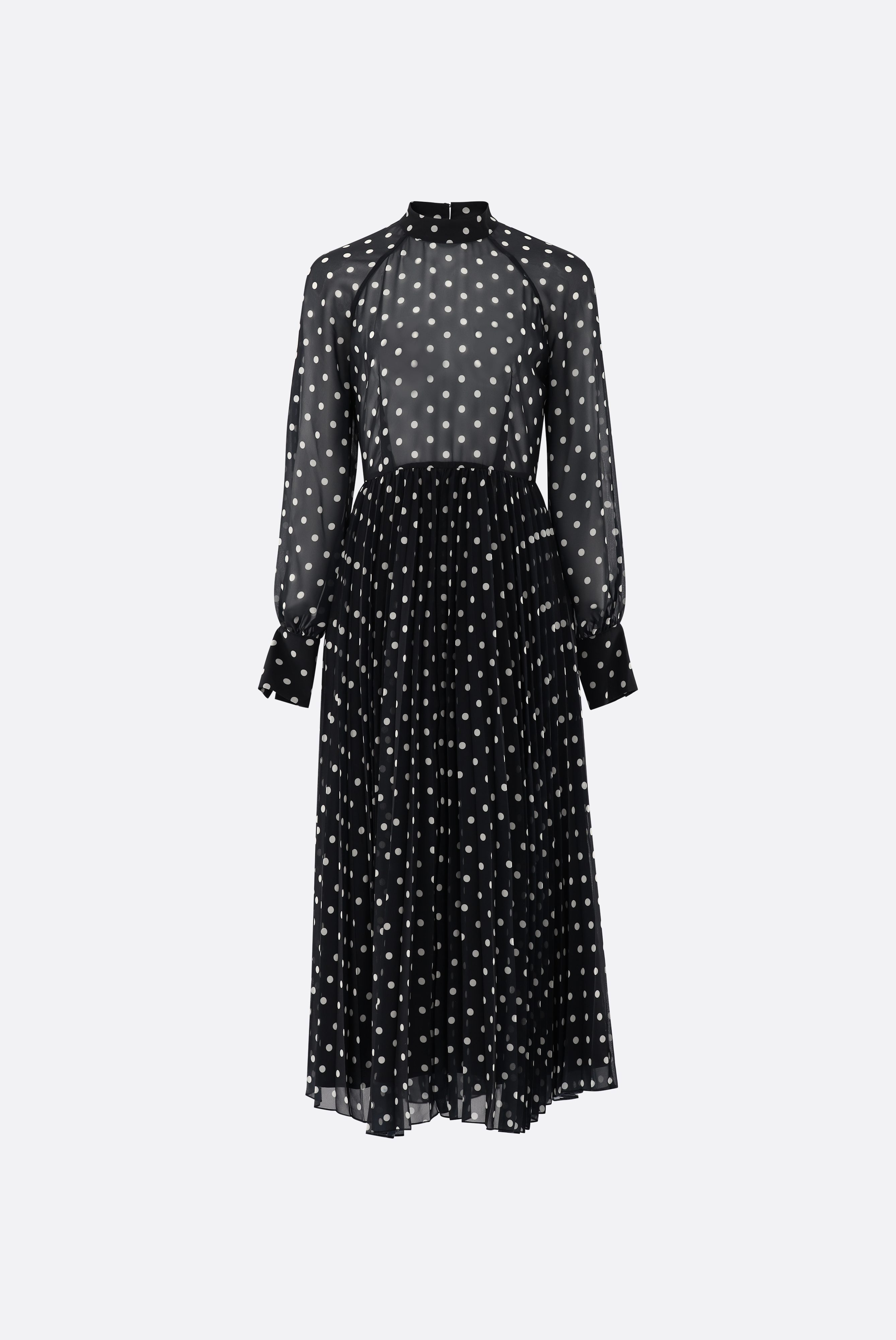 Midi-Kleid mit Tupfen-Print