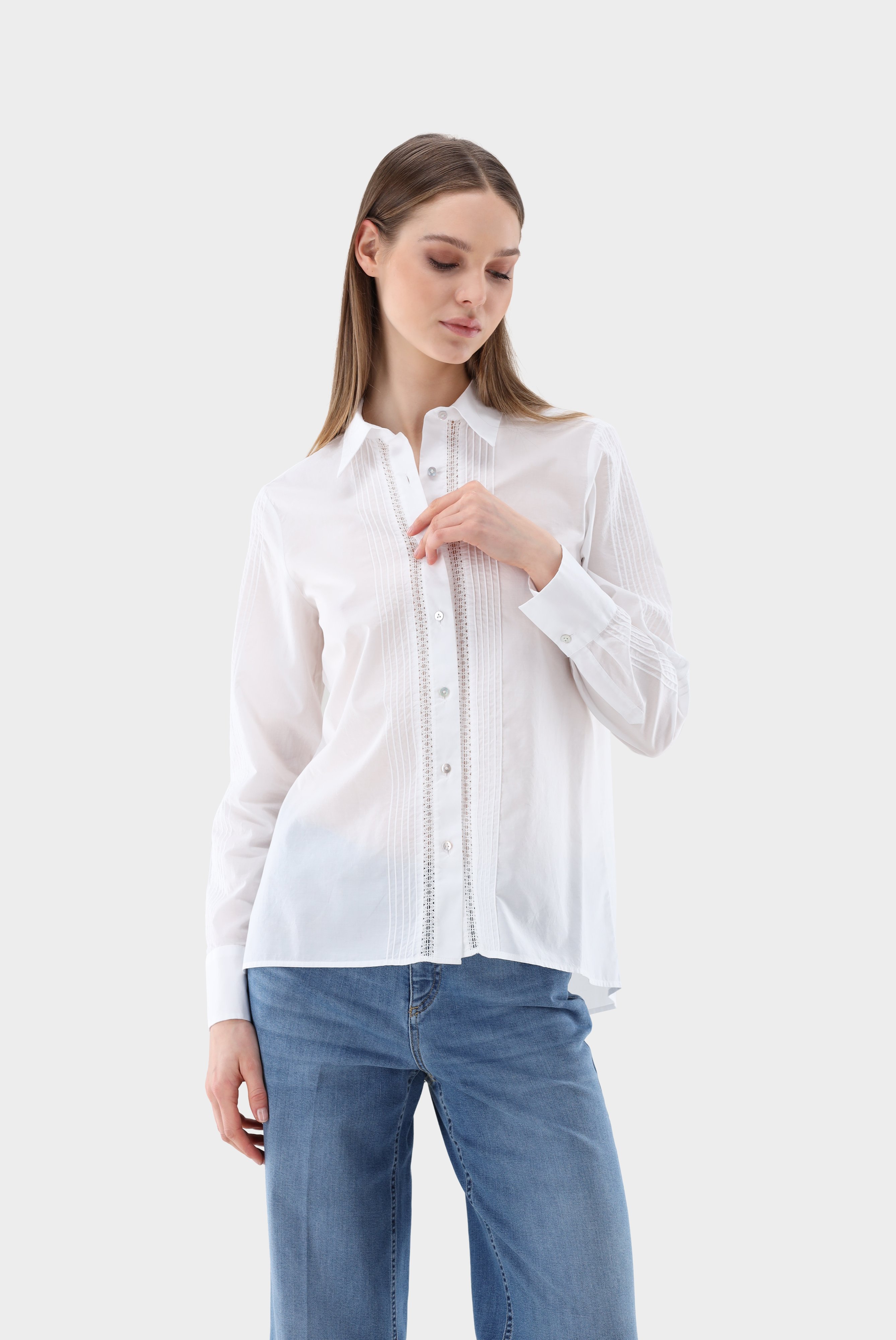 Semi-fitted Shirt in Cotton Batiste