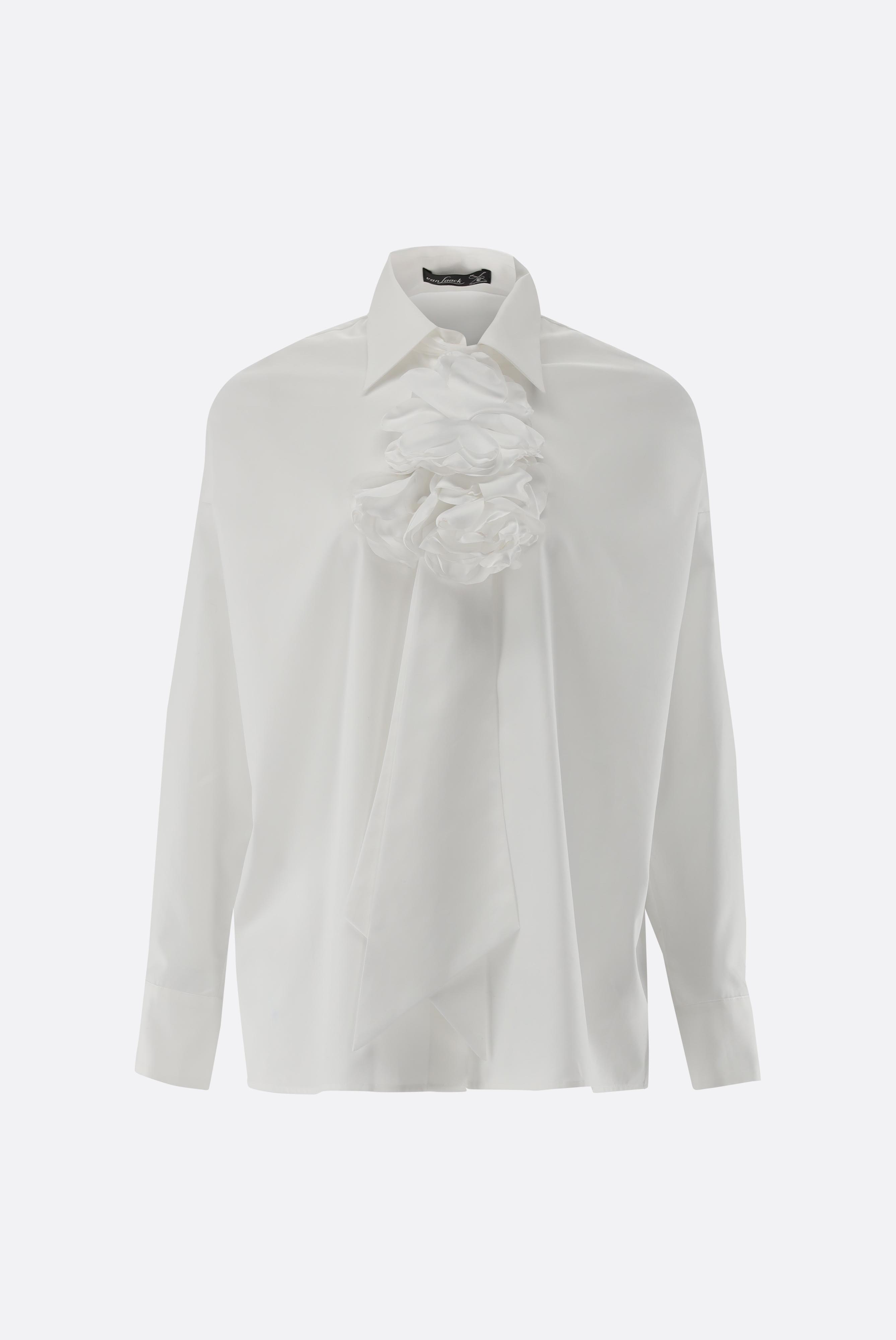 Hemdbluse mit abnehmbarer Rosen-Schleife