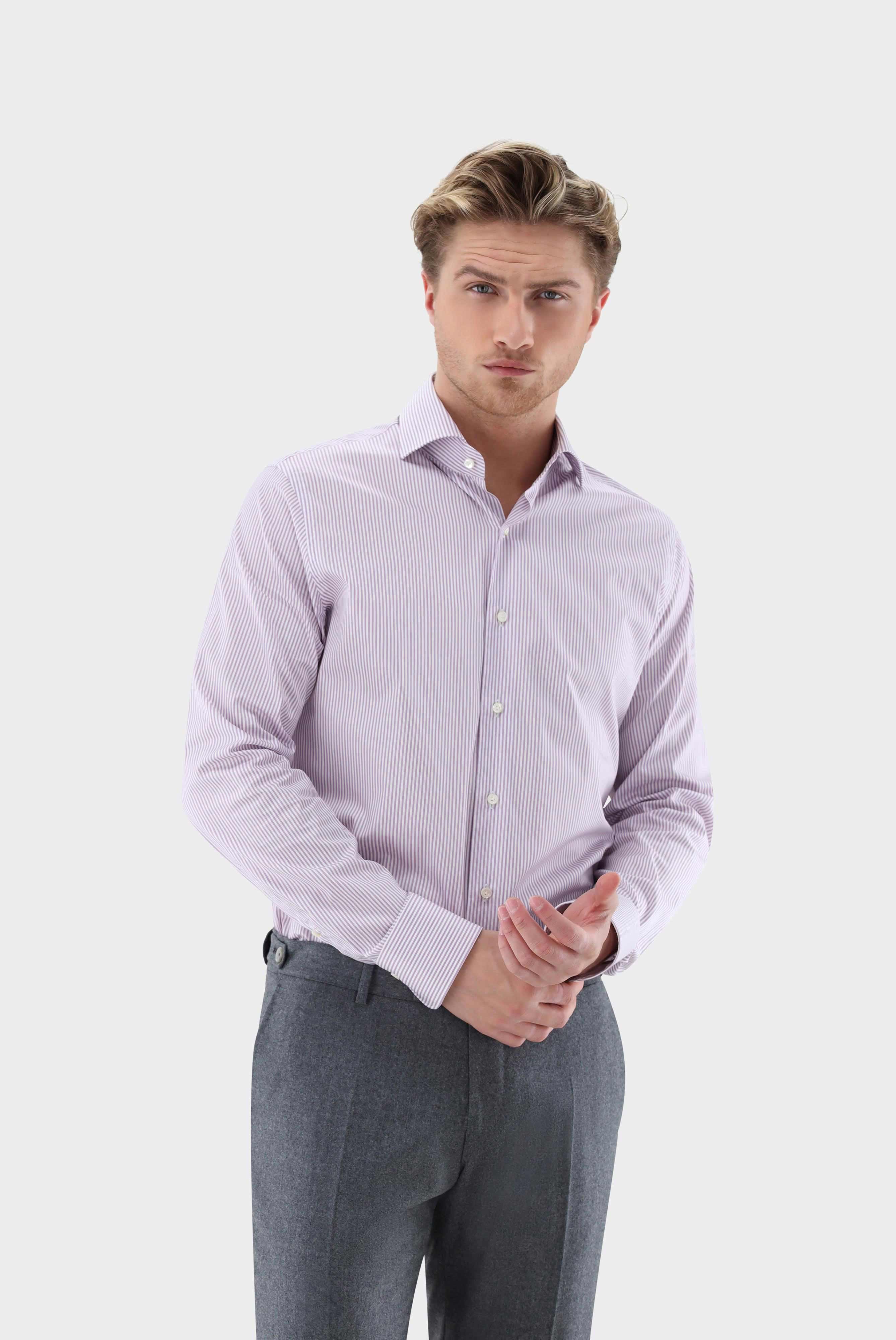 Business Shirts+Striped Silky-Fine-Twill Sartorial Shirt+20.2500.NV.161093.620.39