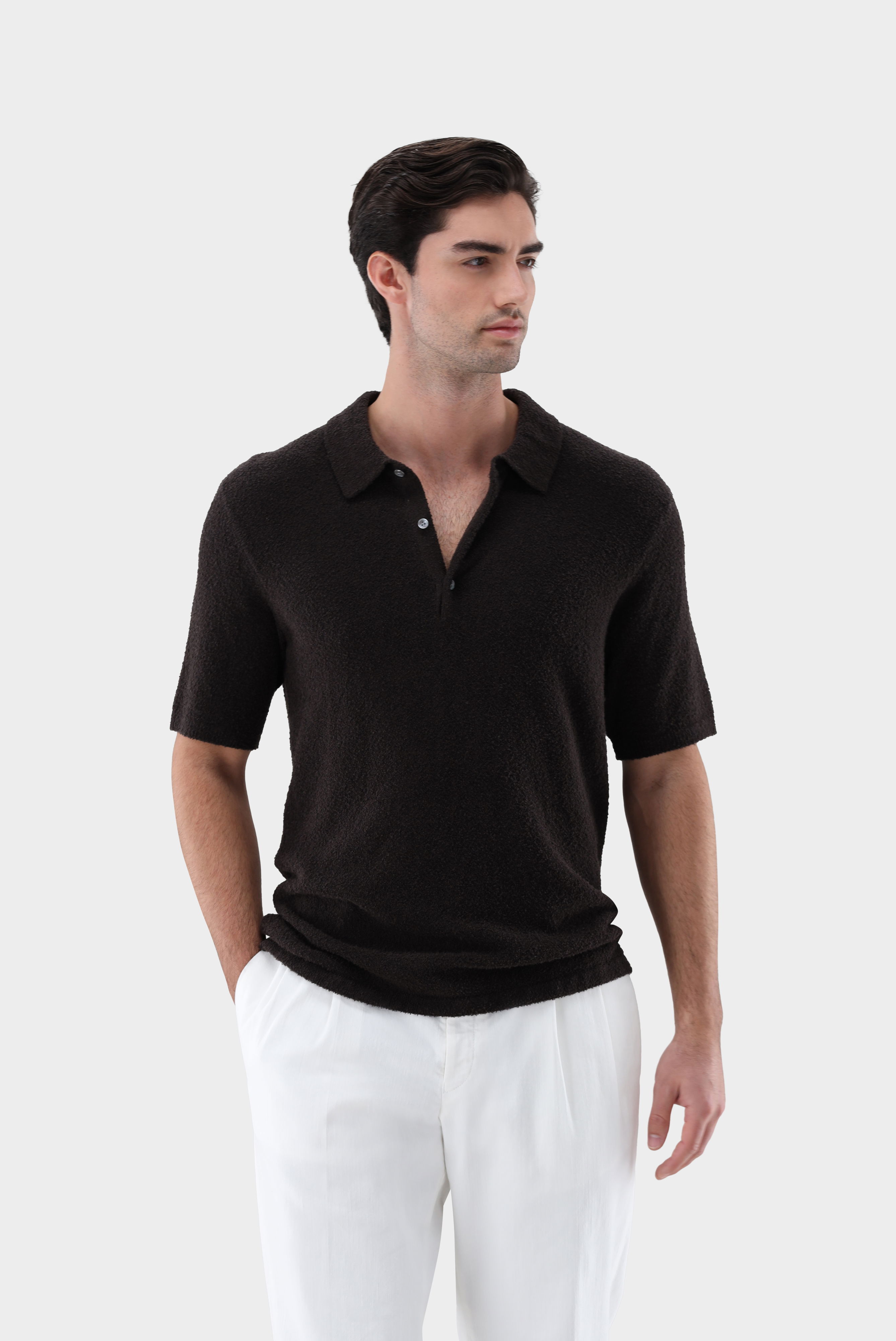 Poloshirt in Bouclé-Knit