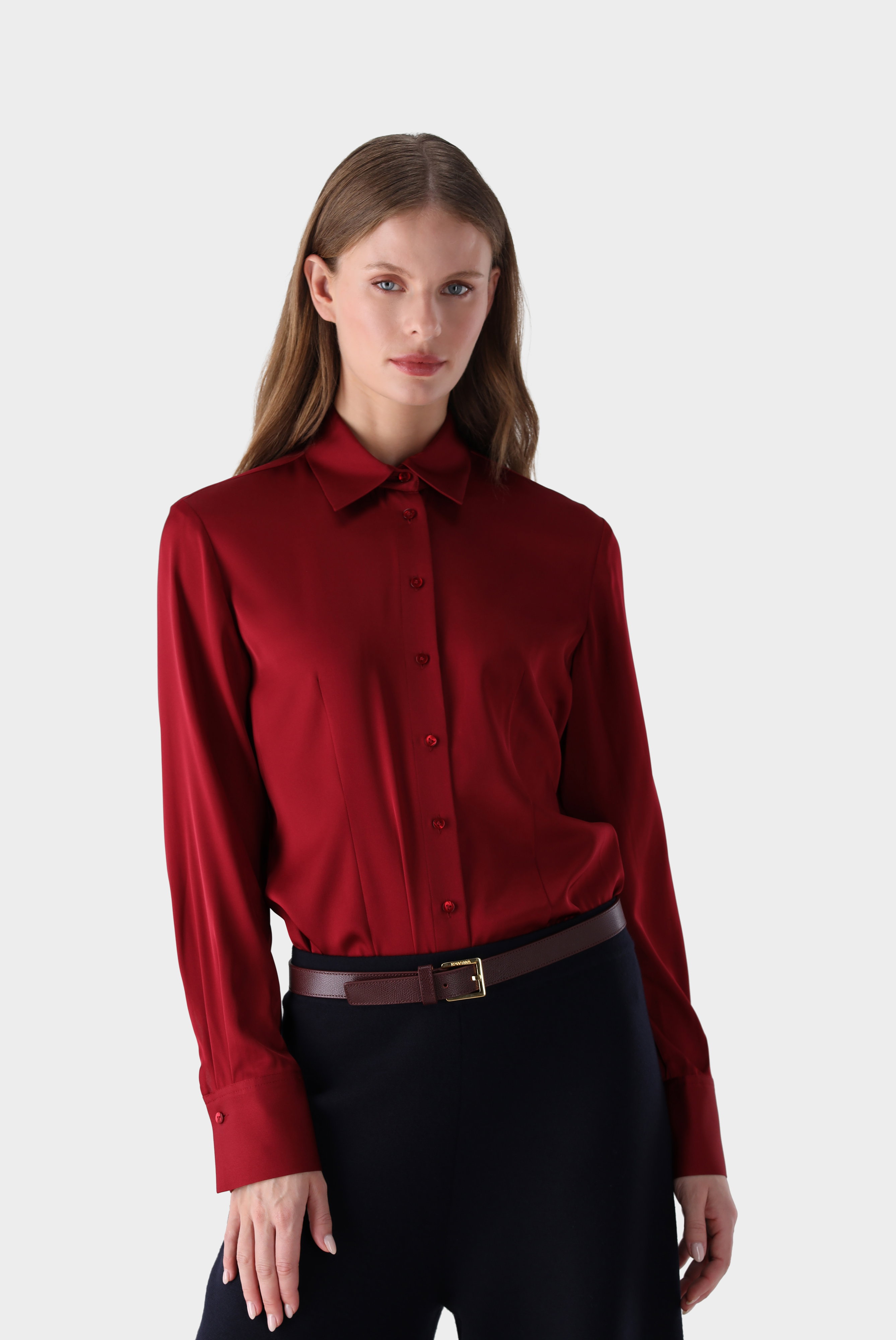 Hemdbluse aus Seide mit Stretch