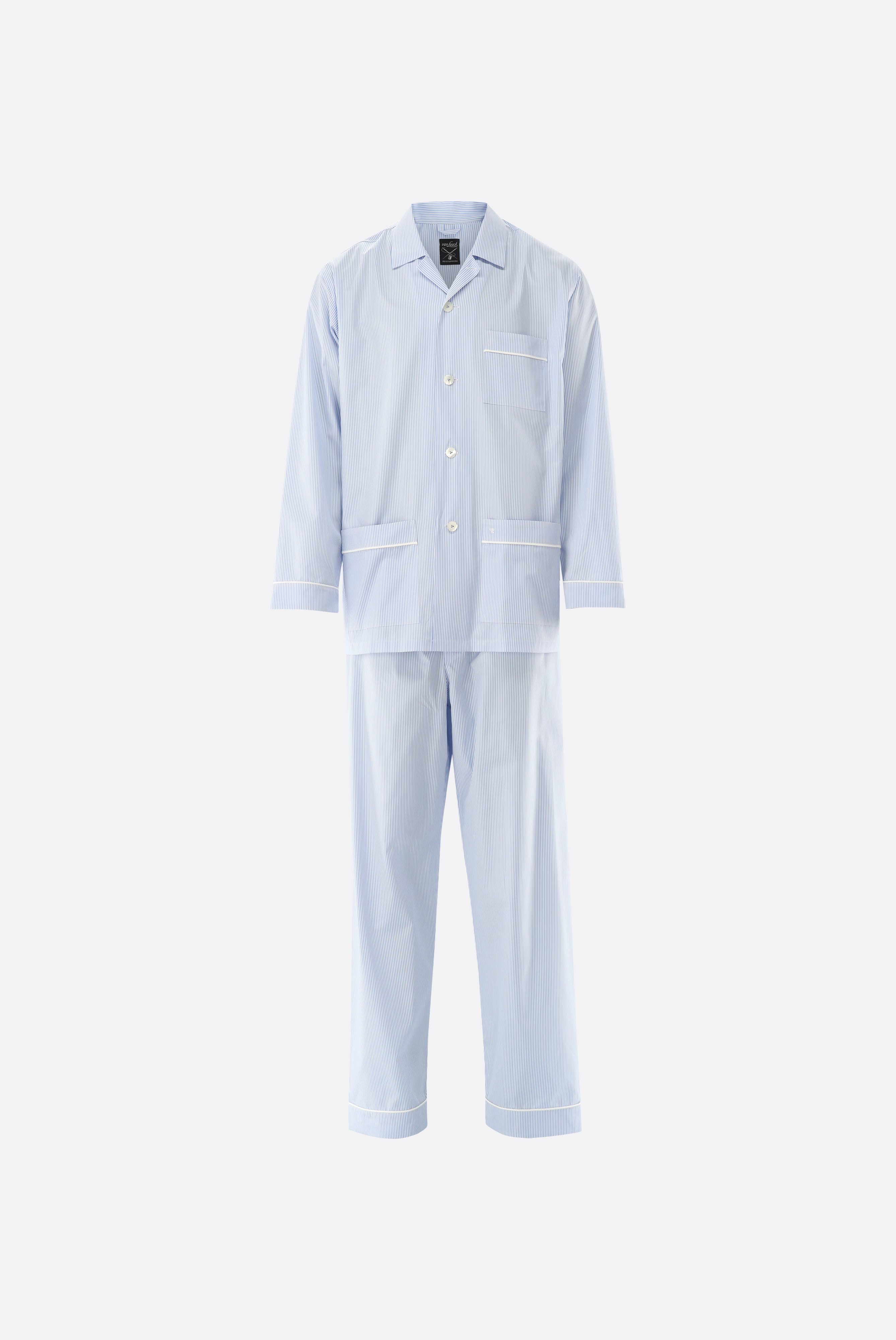 Schlafanzug aus Popeline Gestreift
