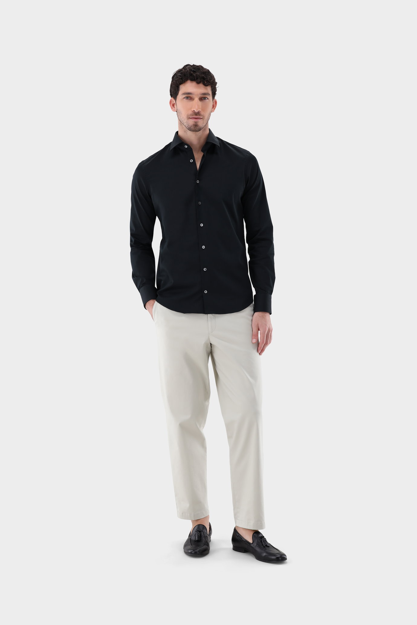 Áo sơ mi cotton poplin co giãn