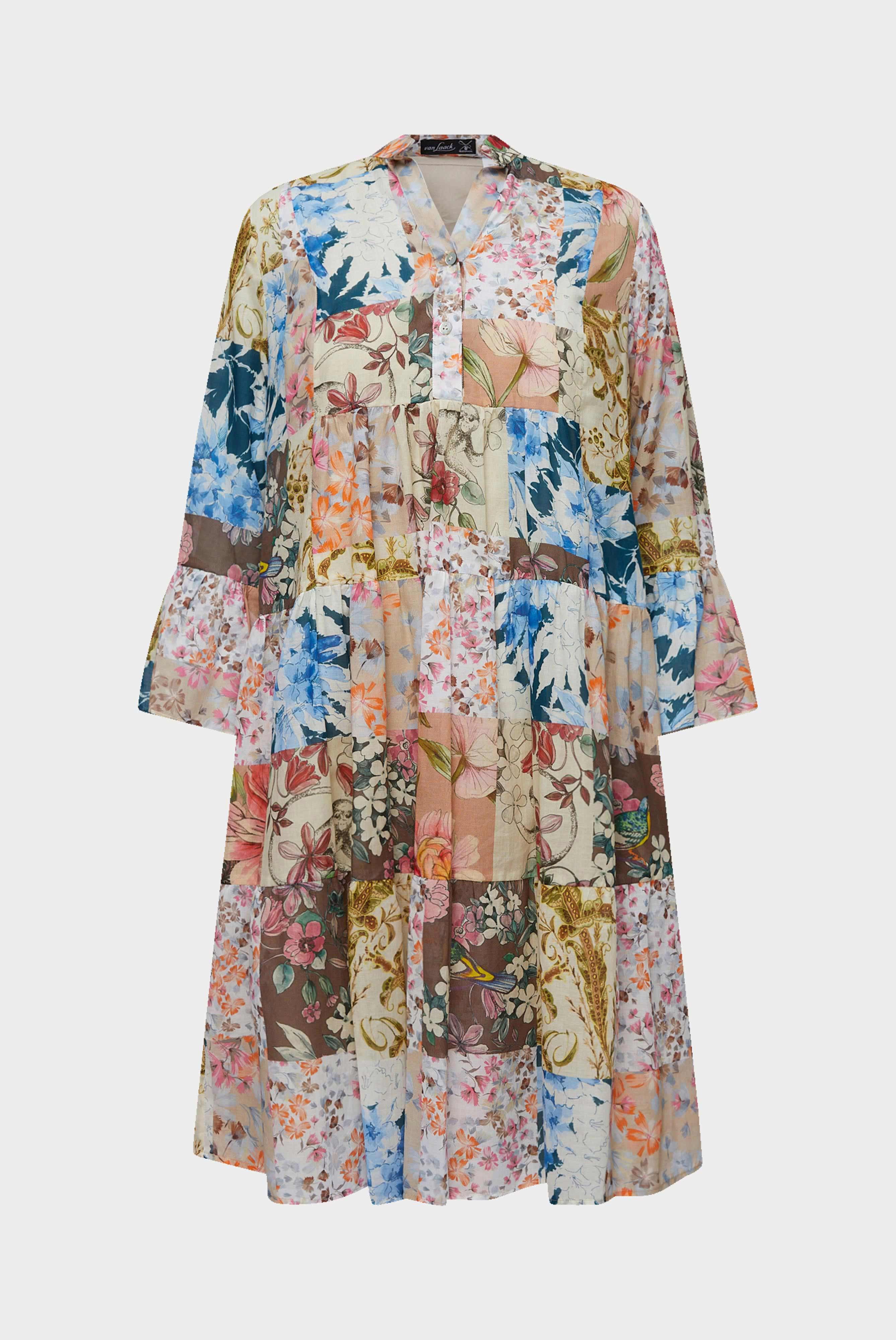 Kleider & Röcke+Slip-On-Kleid mit Godet-Details aus Baumwolle mit Patchwork-Print+05.654Z.1V.170157.115.36