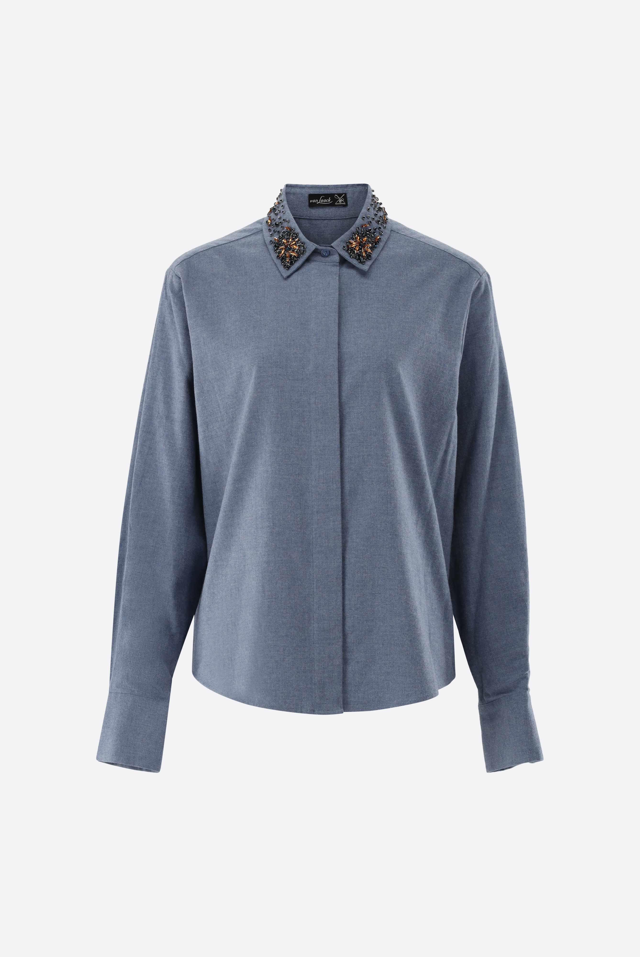 Flannel blouse with collar details
