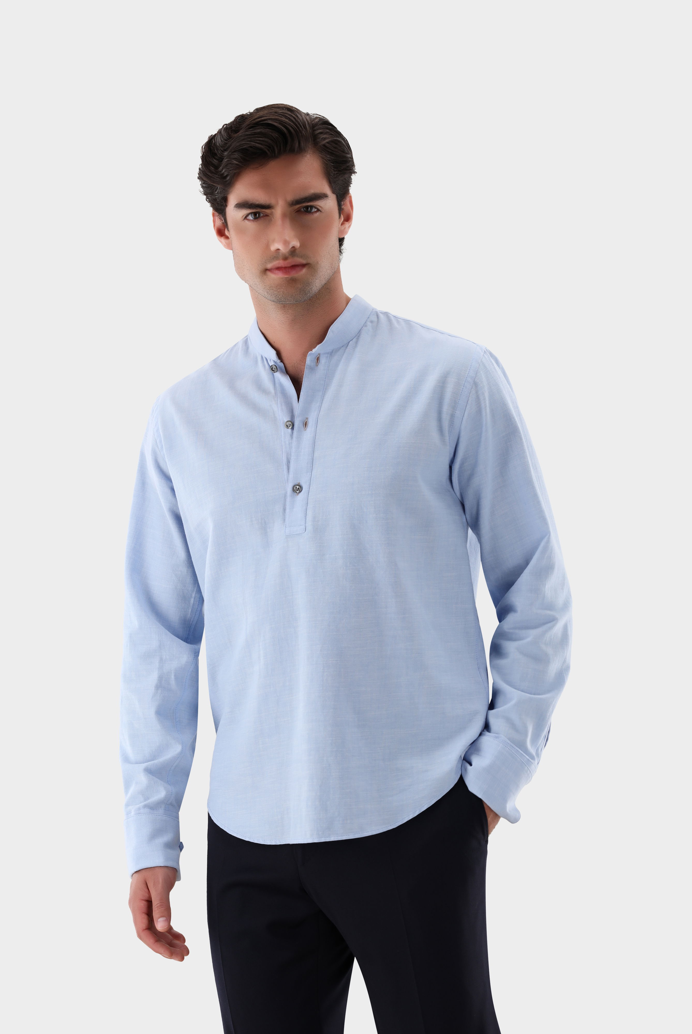 Schlupfhemd mit Stehkragen