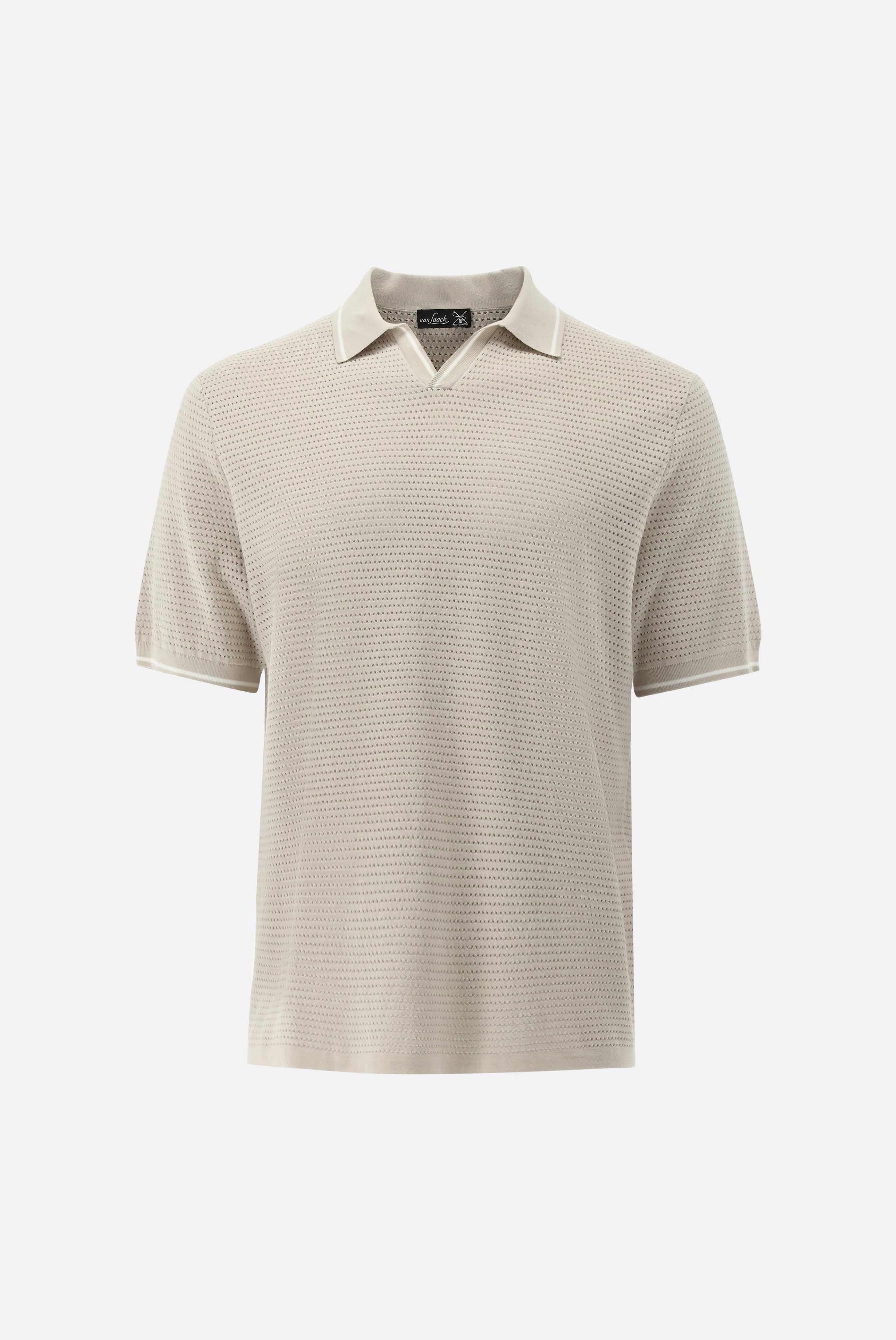 Poloshirts+V-neck polo in mesh structure with contrast collar+82.8996.S7.S00267.110.S