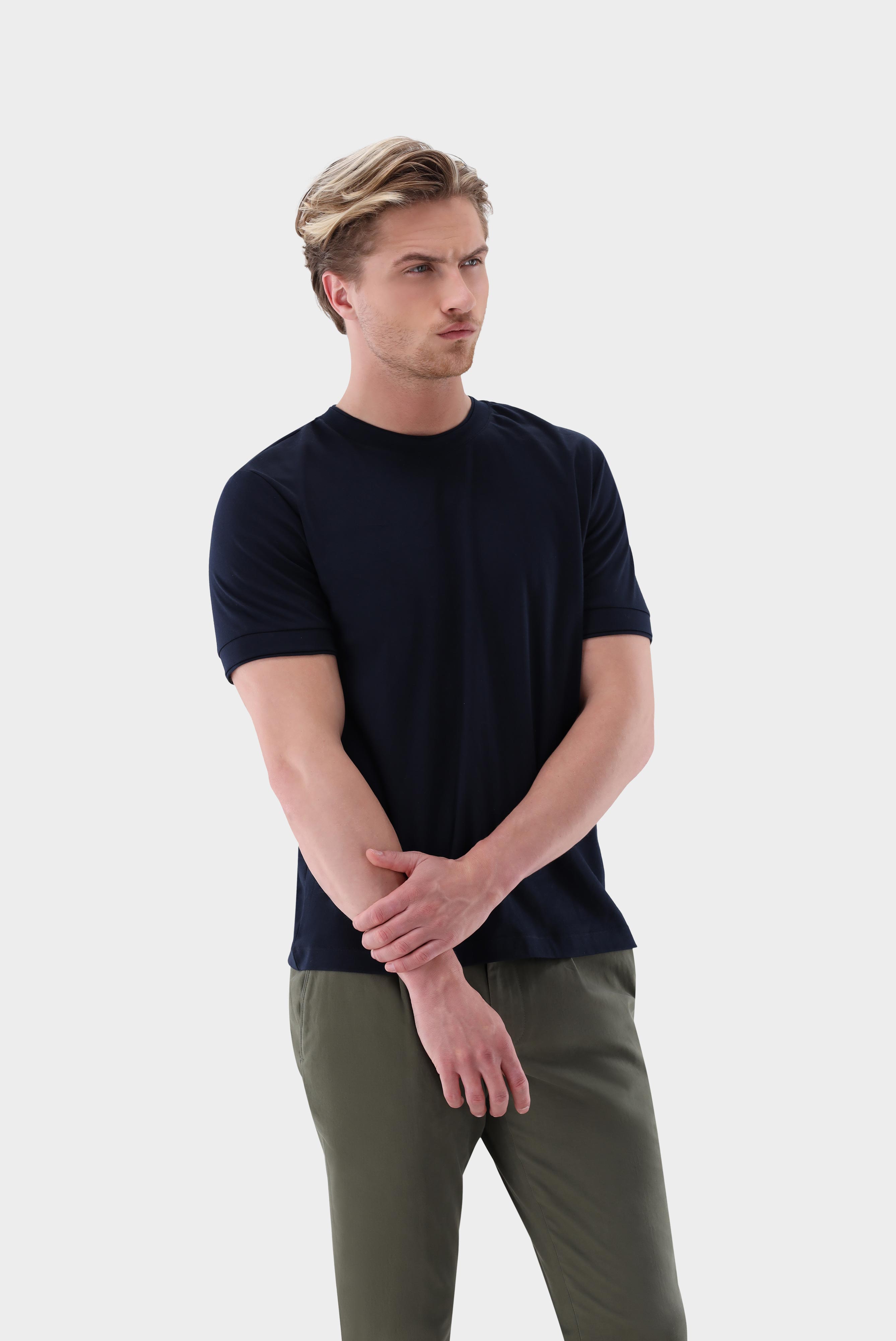 Unisex Rundhals T-Shirt mit Paspel 3er Set günstig online kaufen