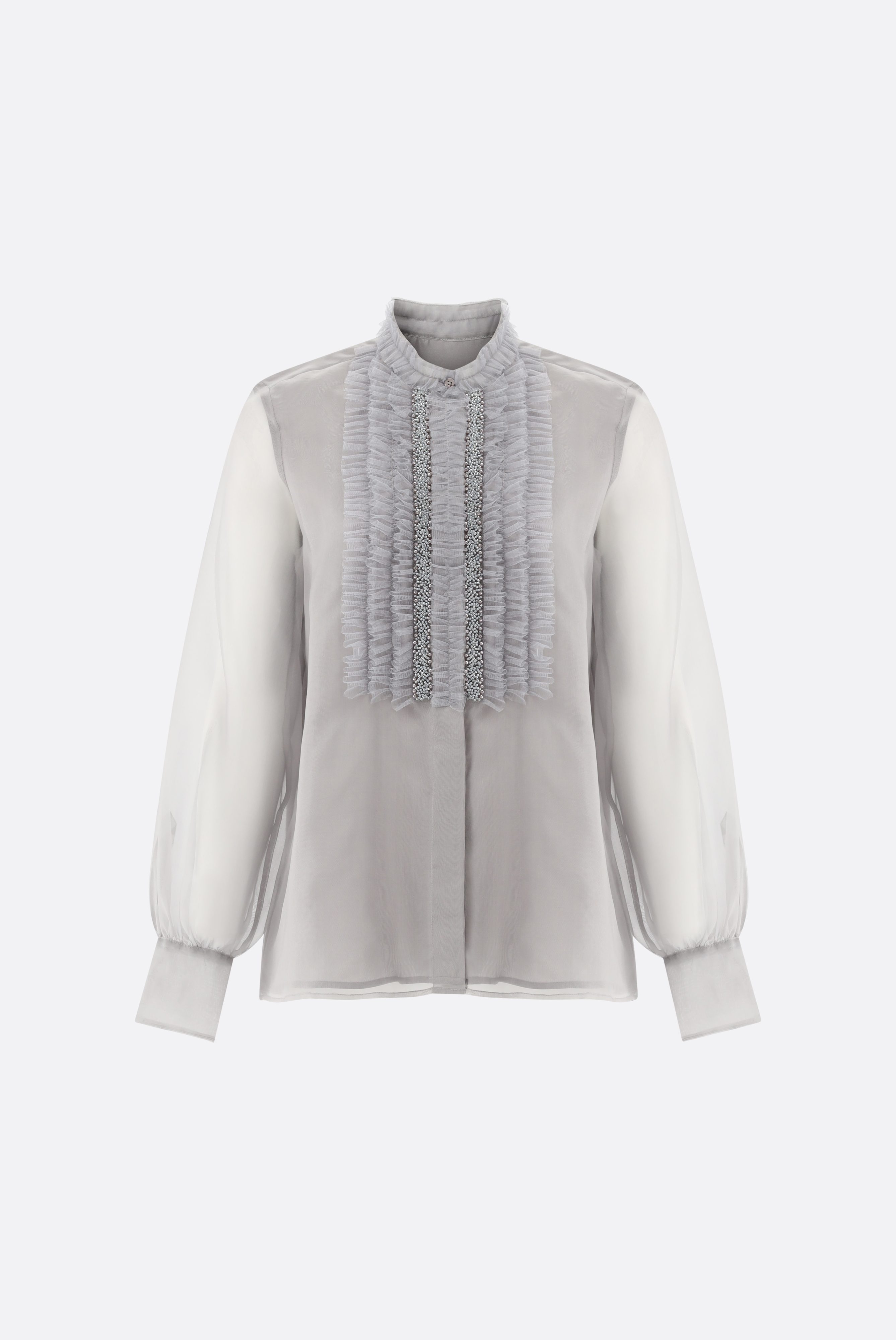 Bluse mit Rüschen und Perlenband günstig online kaufen