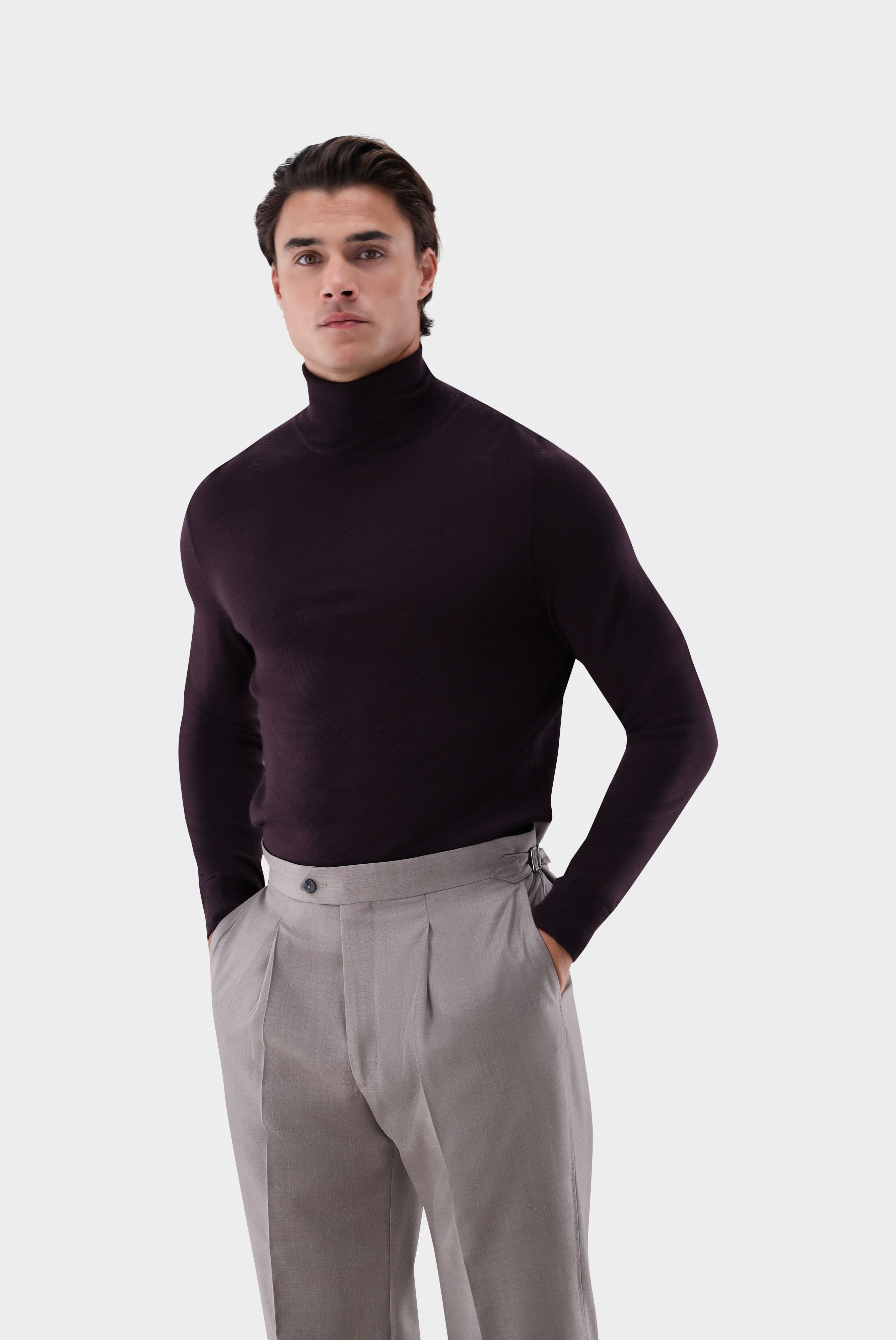 Rollkragenpullover aus Merzerisierter Merinowolle