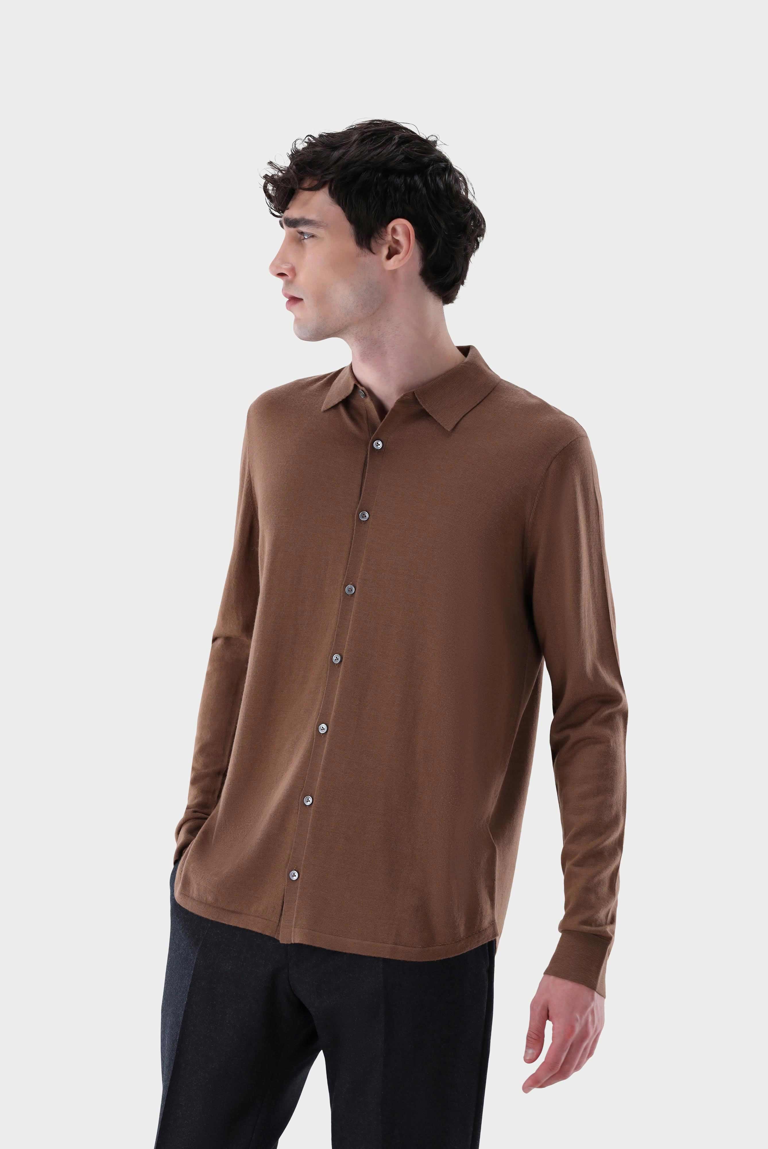 Casual Shirts+Knit shirt in ultrafine Merino+82.8611..S00173.140.S
