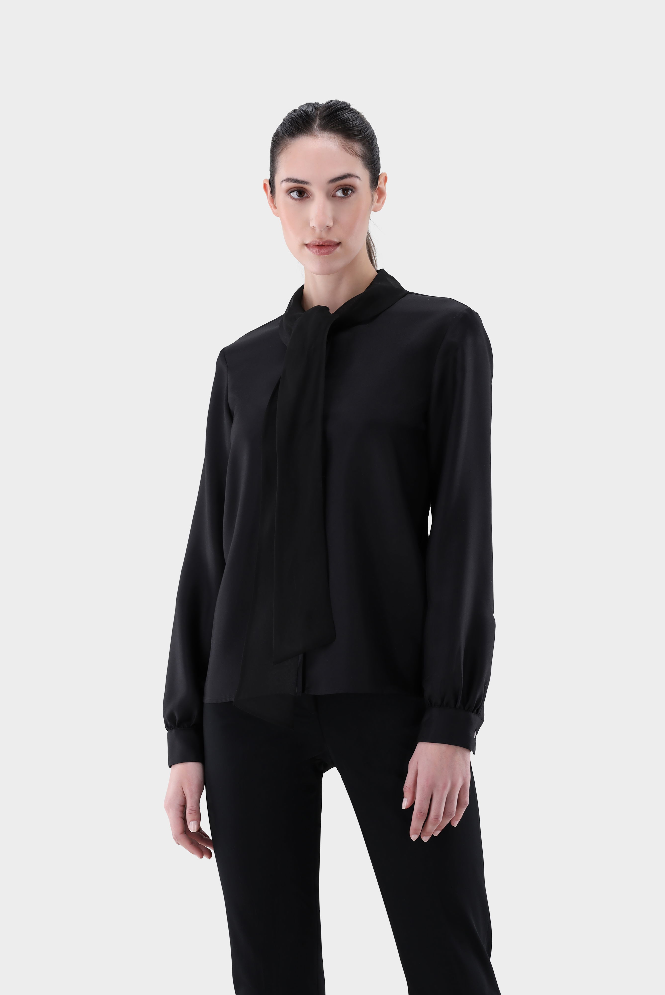 Seidenbluse mit Schluppe Boxy Fit