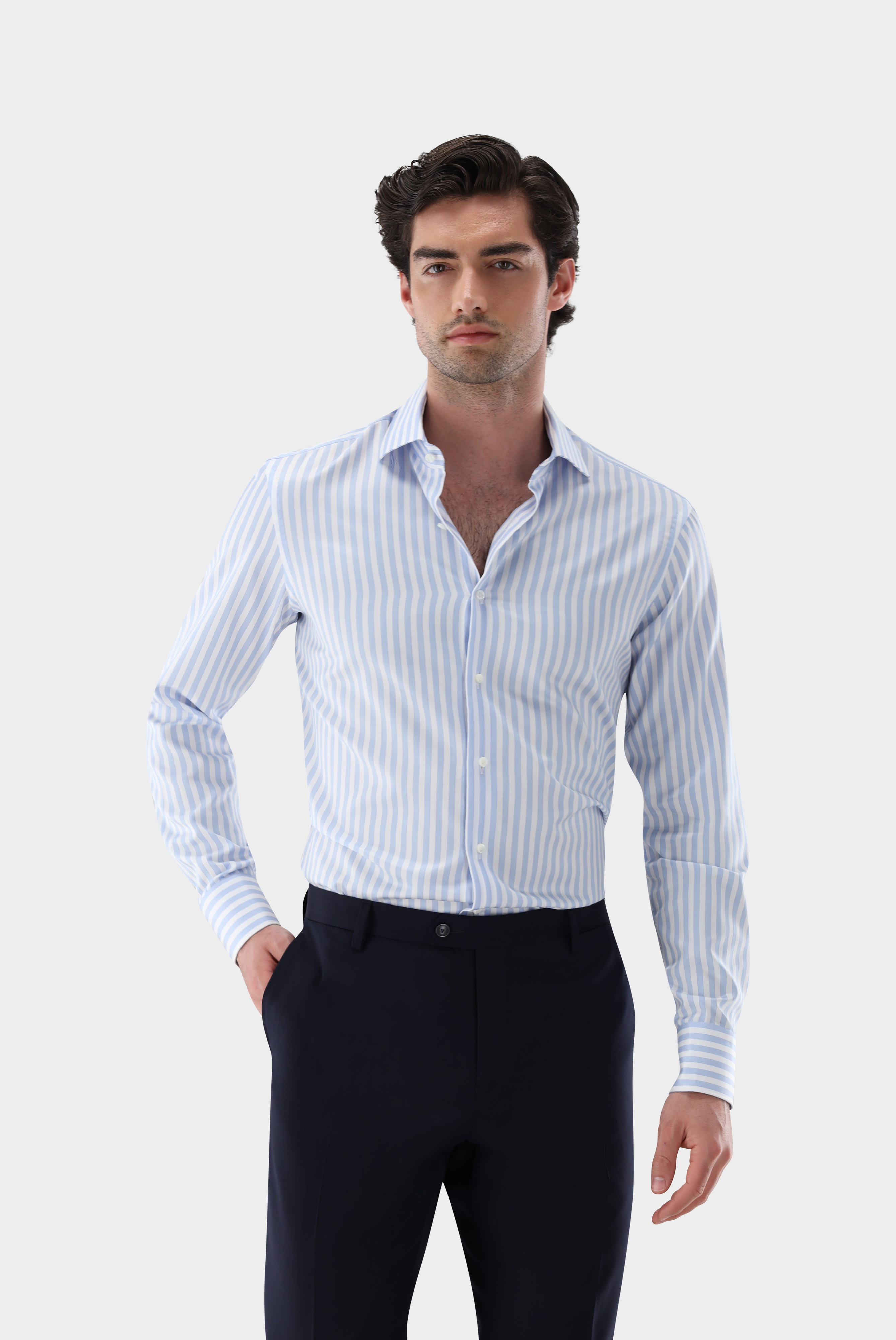 Gestreiftes Businesshemd mit Sartoriale Verarbeitung
