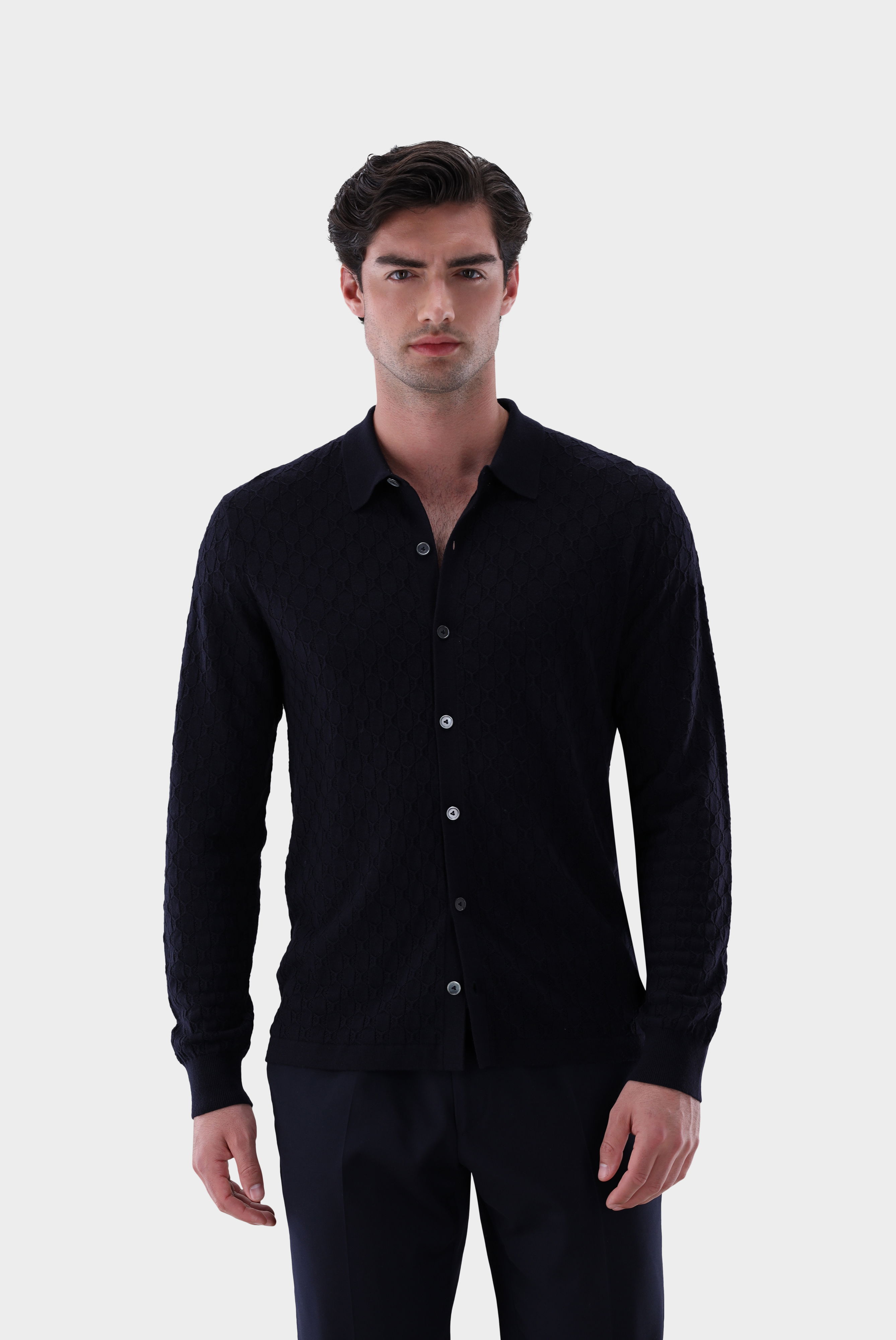 Strickhemd mit 3-D Struktur