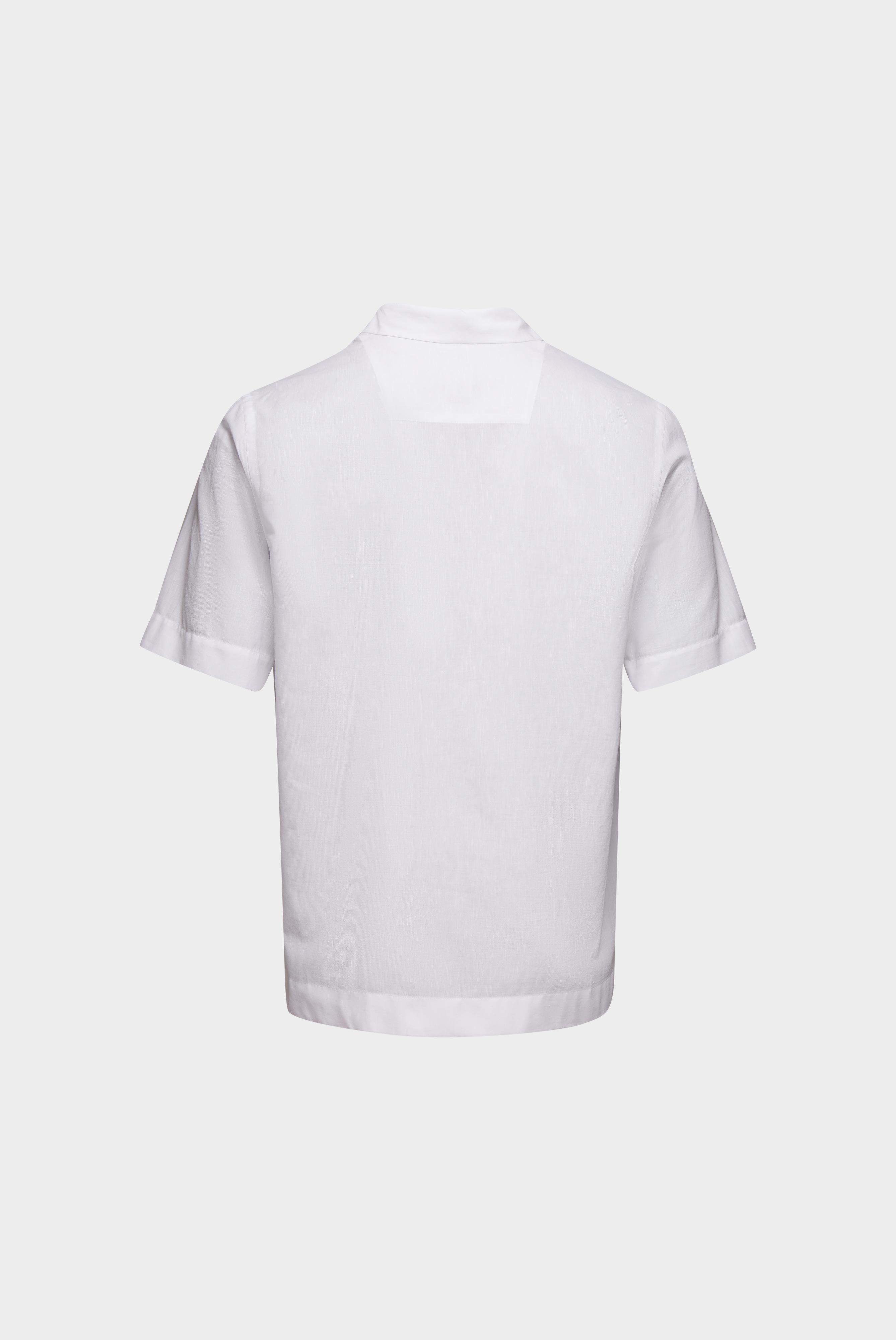 Casual Hemden+Gestreiftes Kurzarmhemd aus Baumwolle und Leinen+20.2078.RD.151023.000.S