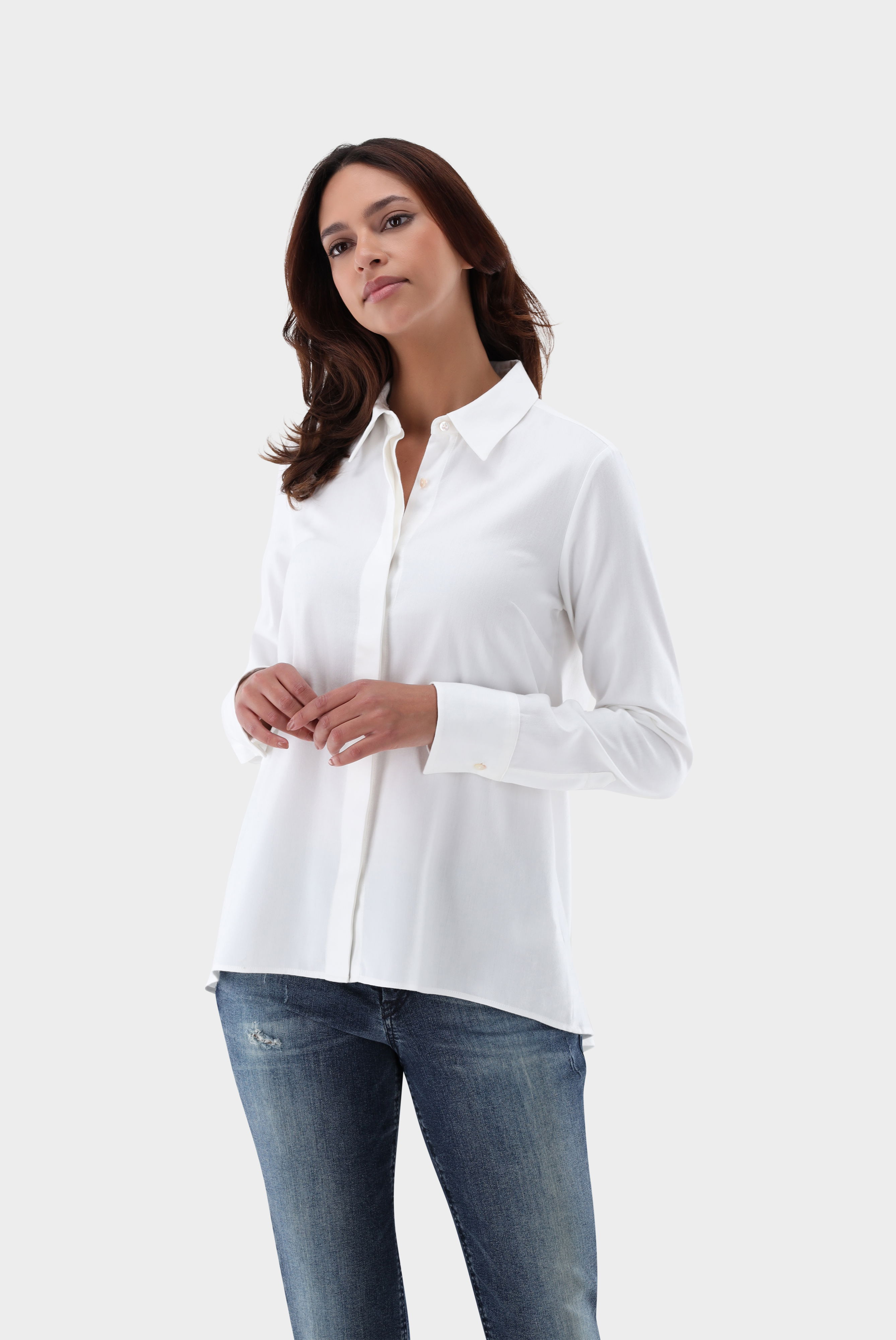 Hemdbluse aus Flanell tailliert