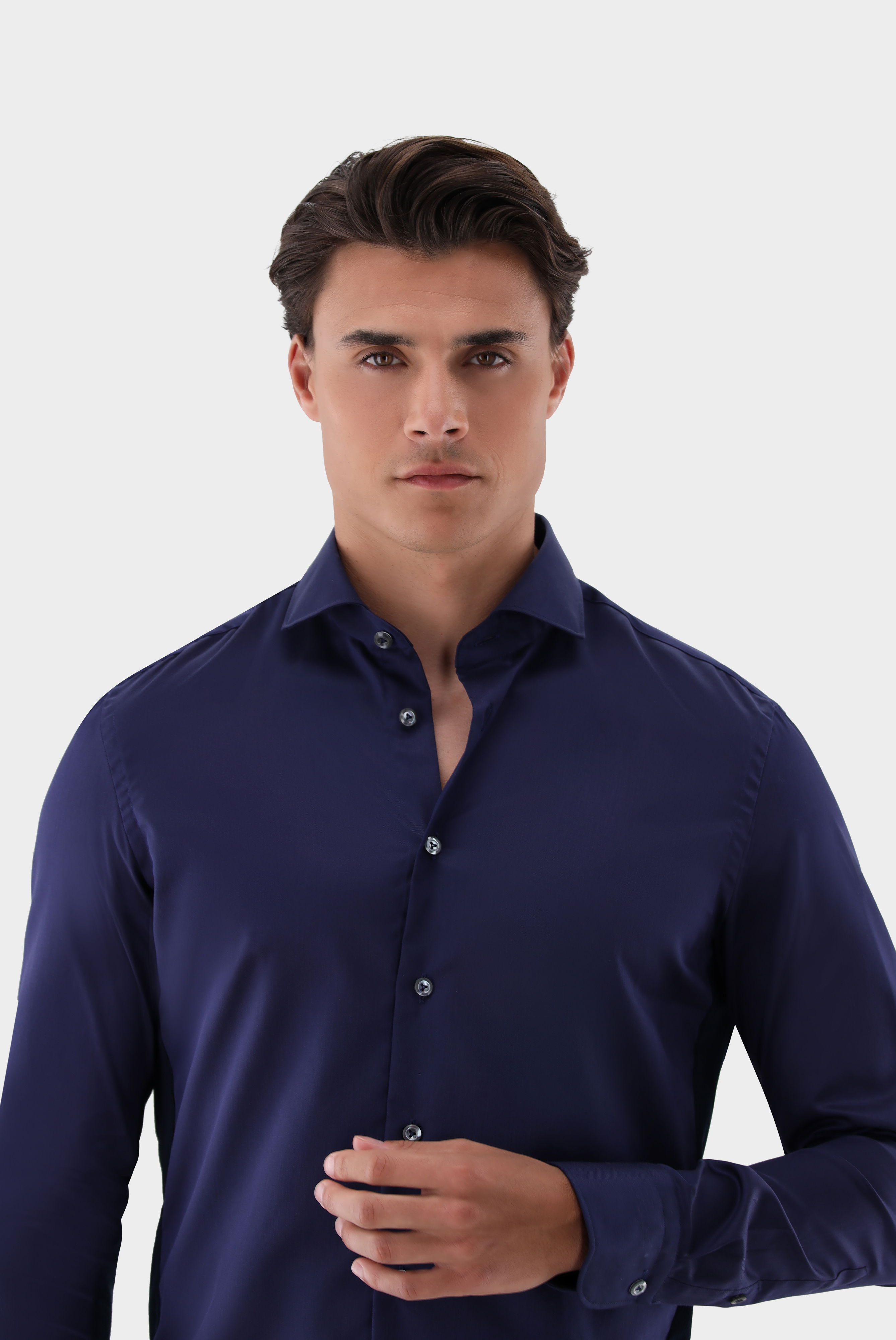 Bügelleichte Hemden+Bügelfreies Hybridshirt mit Jerseyeinsatz Slim Fit+20.2553.0F.132241.790.45