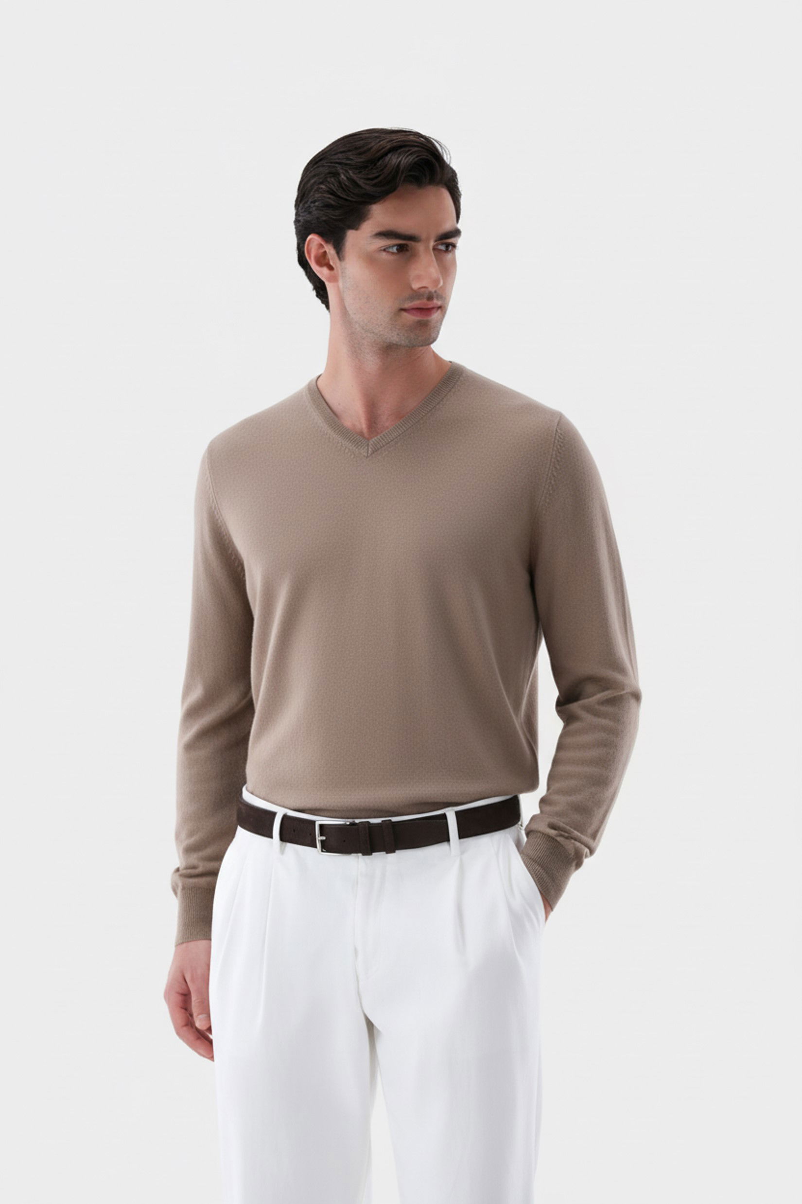 Pullover aus Kaschmir mit V-Ausschnitt